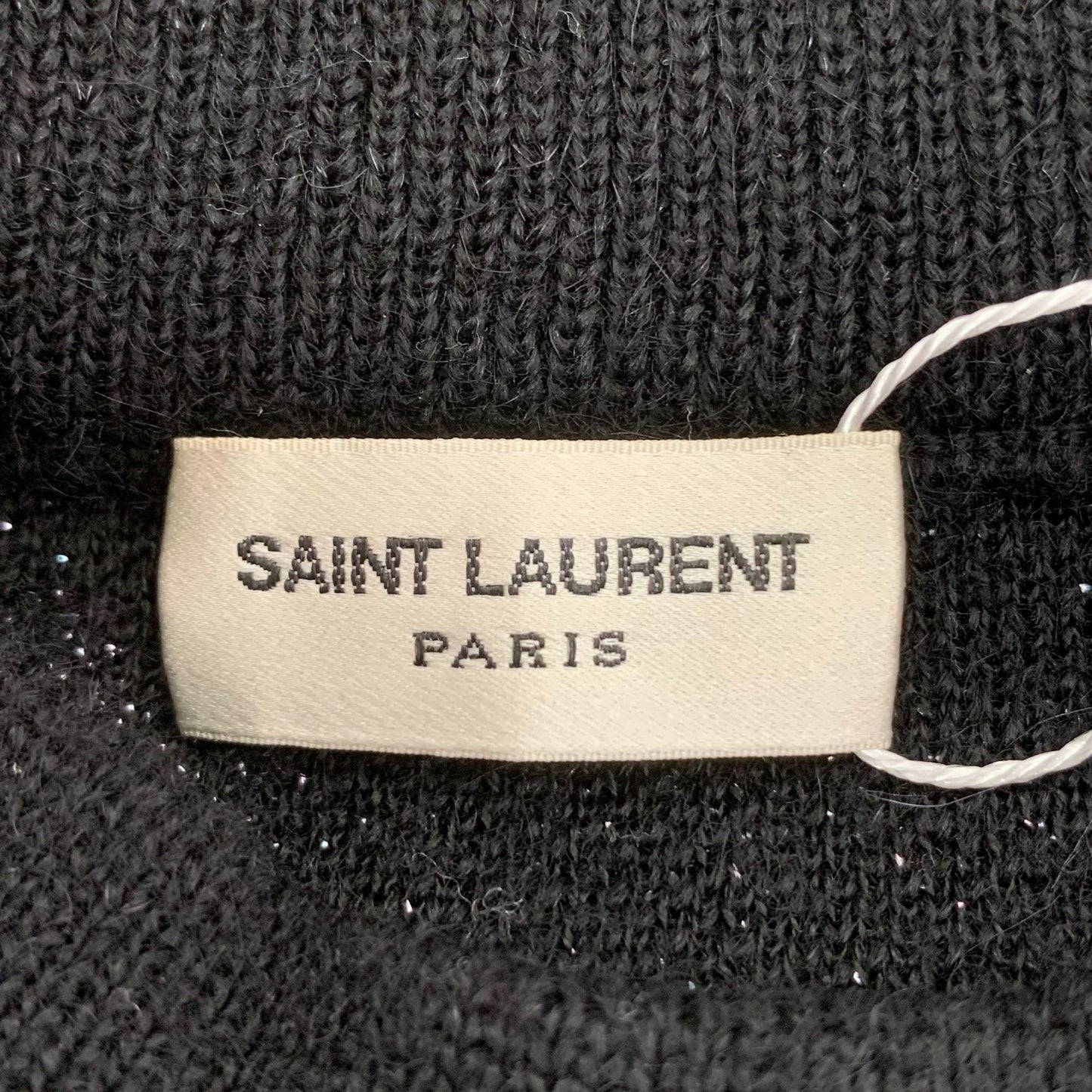 Saint Laurent Black Music Note Print Cotton Crew Neck Sweatshirt (Size L)