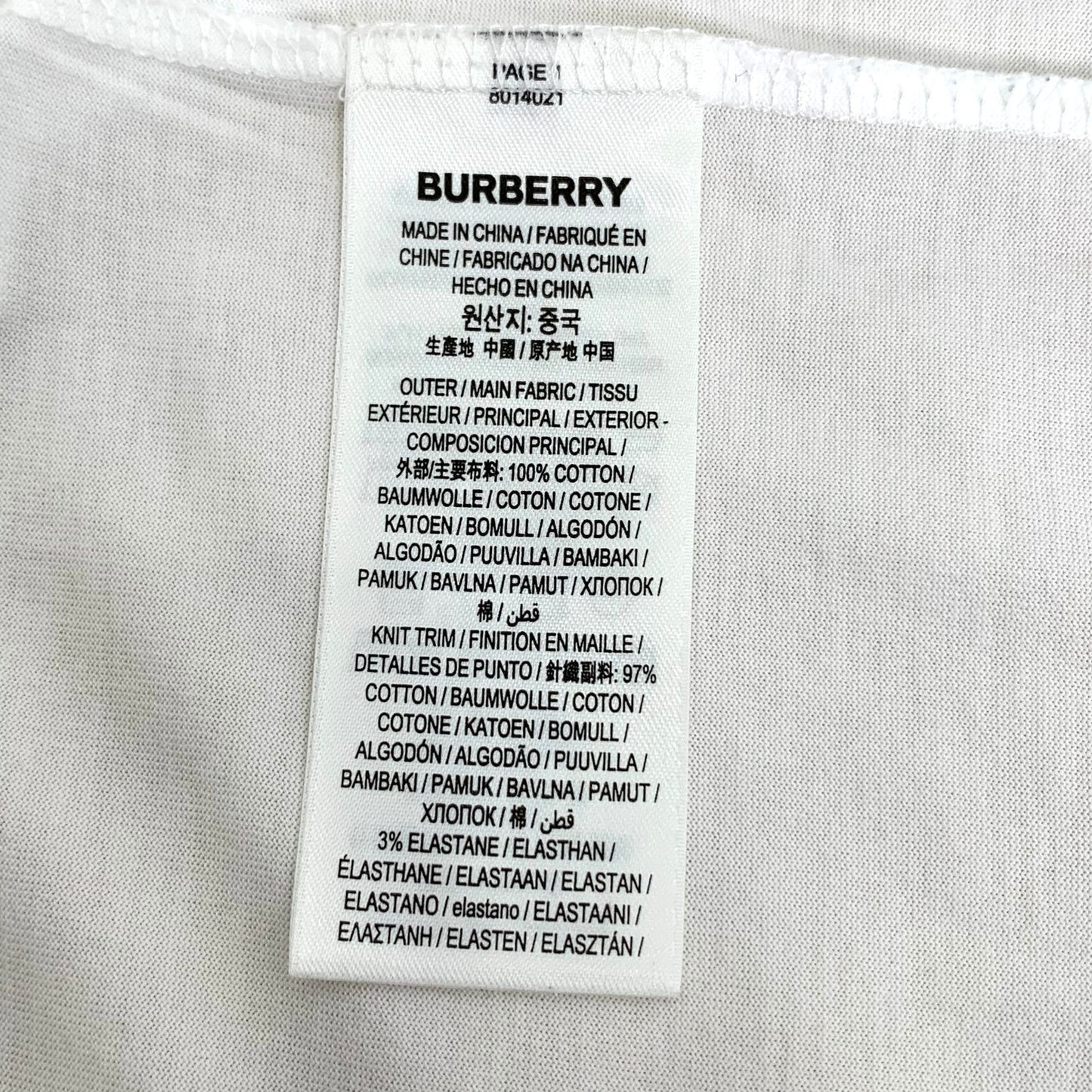 Burberry White Embroidered Logo Cotton T-Shirt Size S