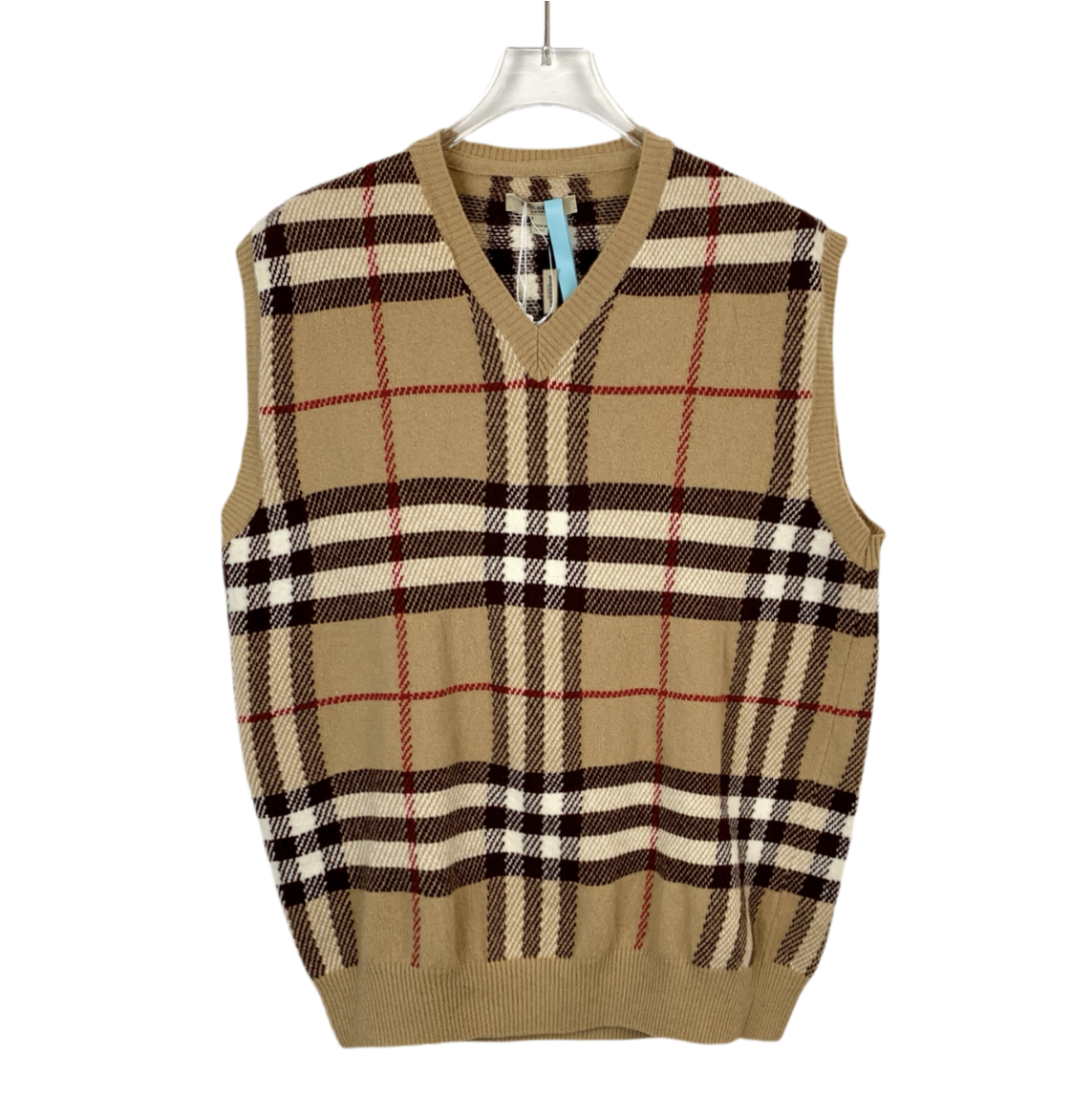 Burberry Brown Check V-Neck Knitted Vest