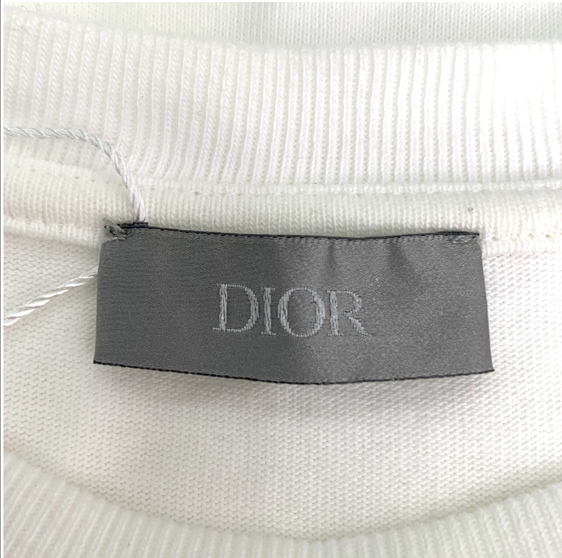 Dior White Logo Floral Embroidered Cotton Crewneck T-Shirt