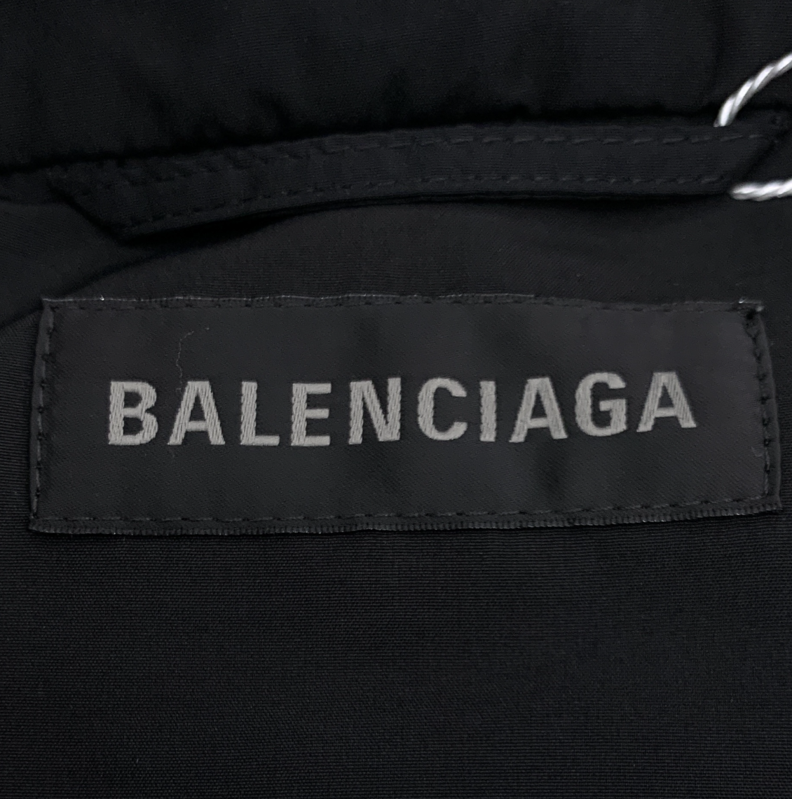 Balenciaga 2023 Black Logo Letter Print Drawstring Hooded Jacke