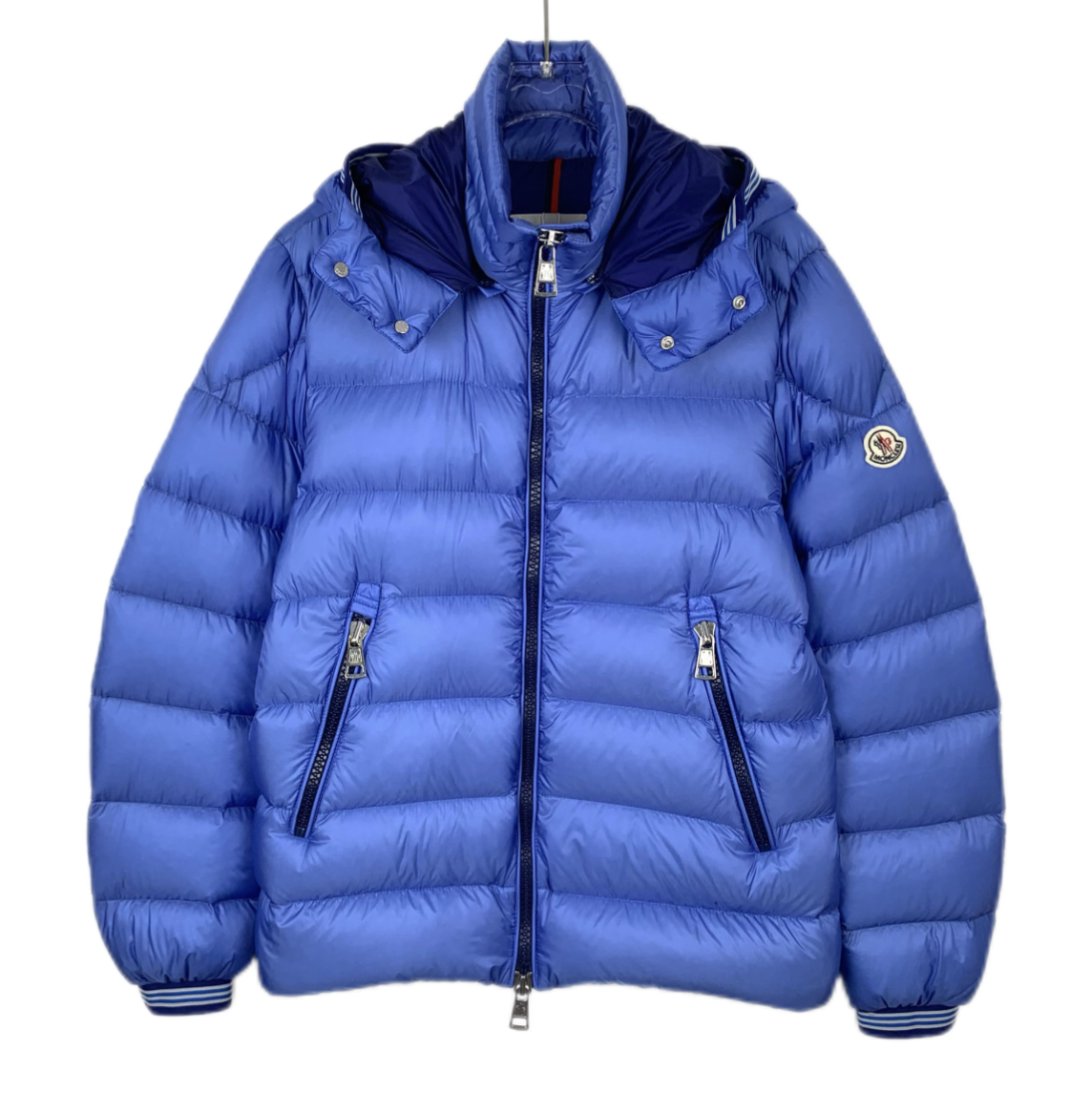 Moncler Thoule Series Blue Quilted Hooded Down Jacke