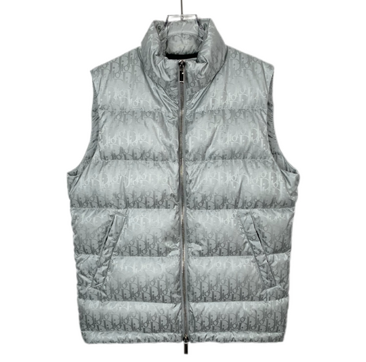 Dior Silver Monogram High-Neck Down Vest,