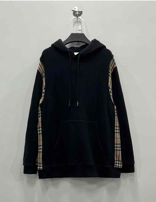 Burberry Black Vintage Check Hooded Sweatshirt