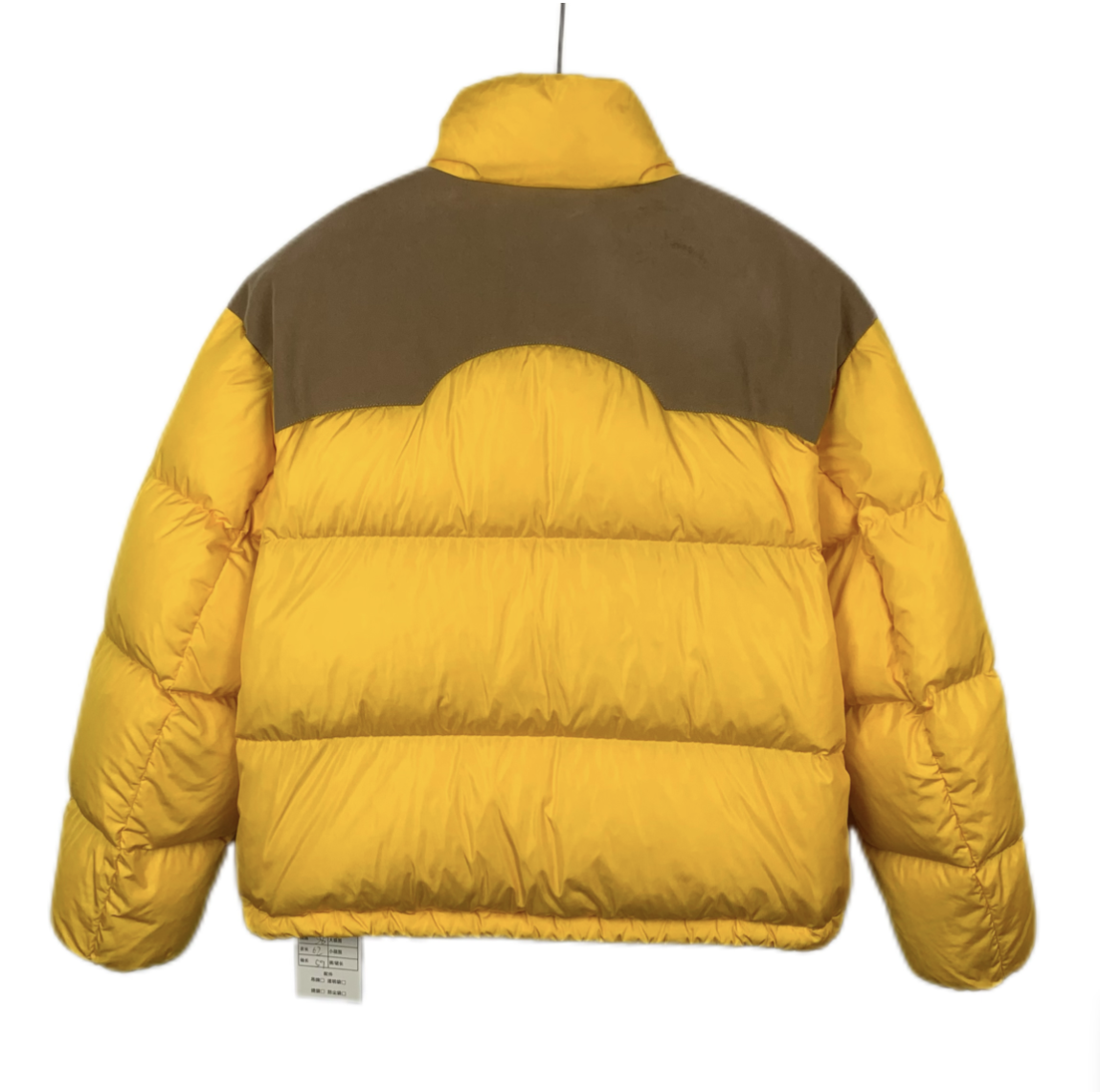 Moncler x Palm Angels Collaboration Yellow Logo-Appliqué Stand Collar Zip Puffer Jacke