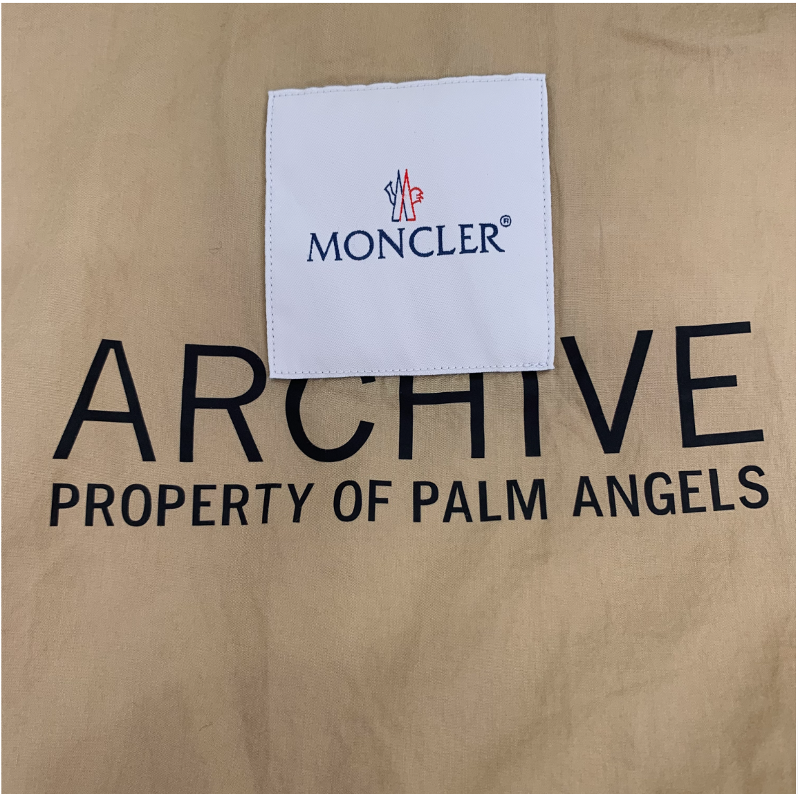 Moncler x Palm Angels Collaboration Yellow Logo-Appliqué Stand Collar Zip Puffer Jacke