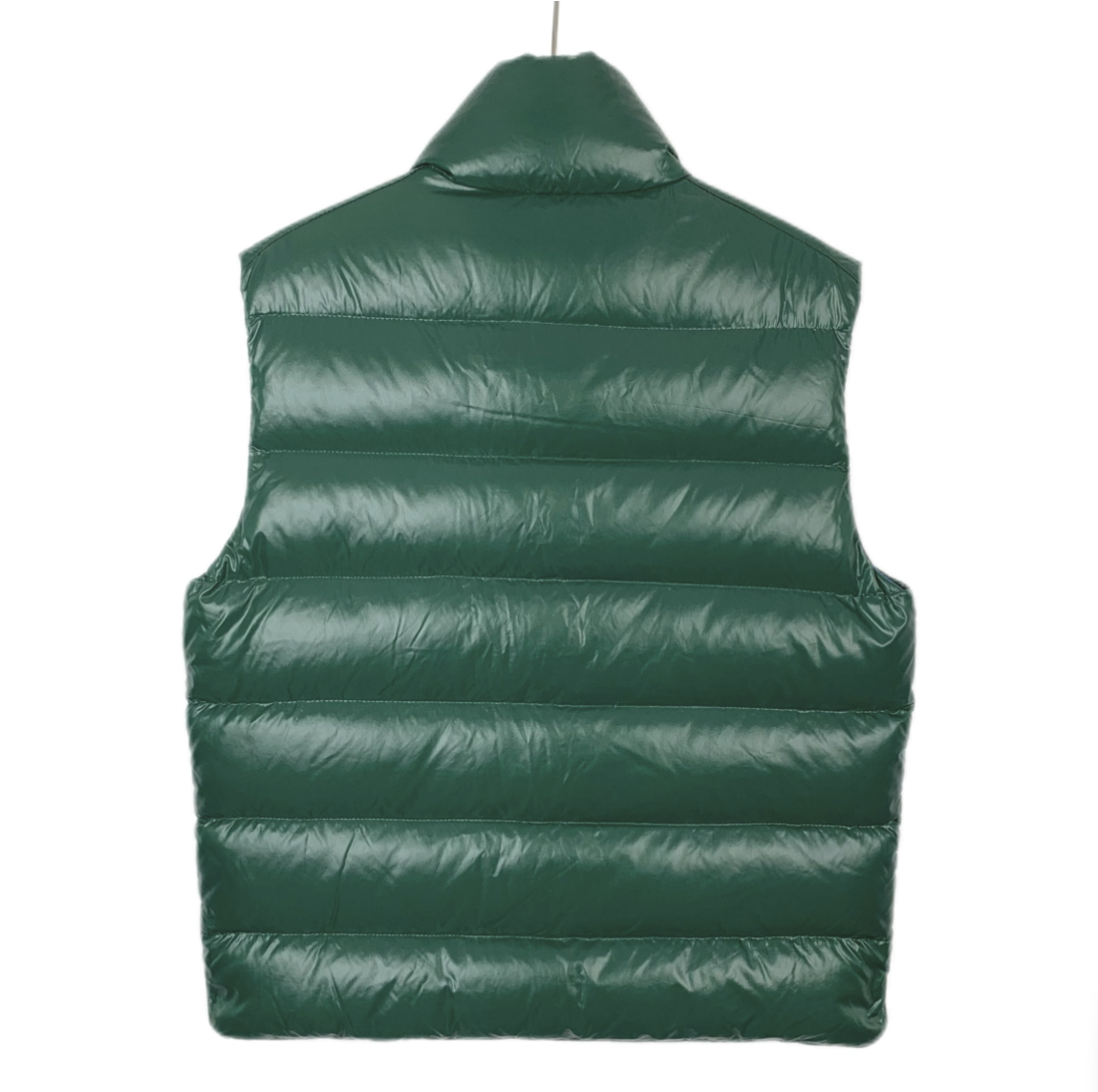 Moncler Tib Series Green Logo Patch Stand-Collar Down Vest Jacket