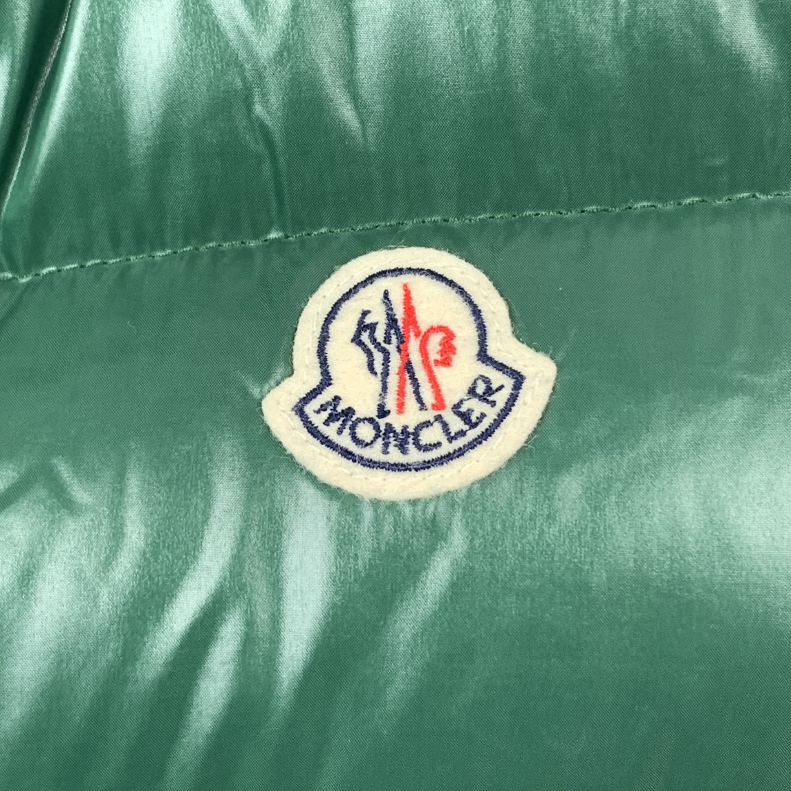 Moncler Tib Series Green Logo Patch Stand-Collar Down Vest Jacket