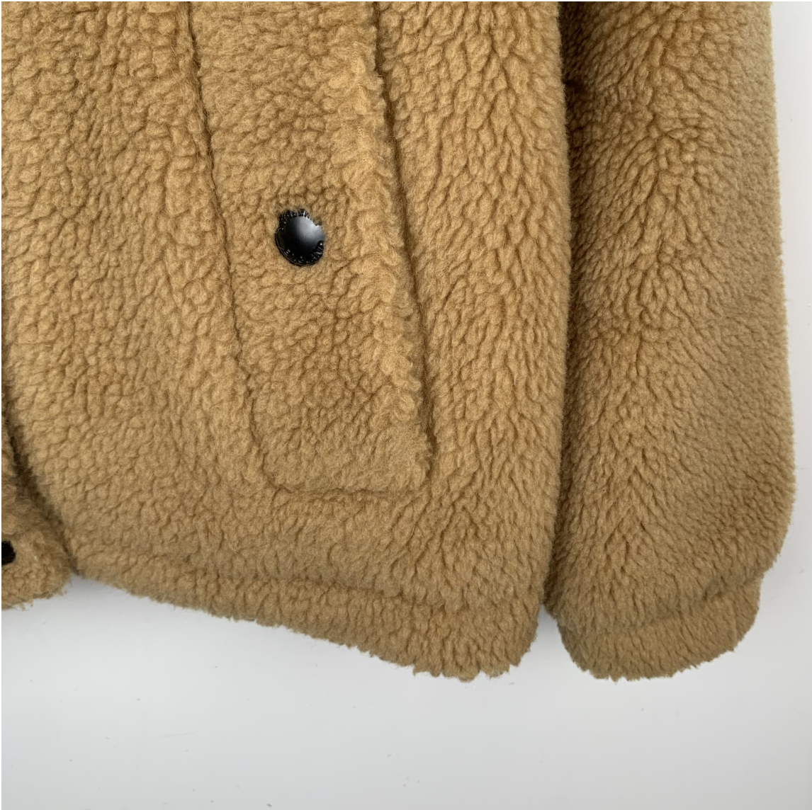 Burberry Brown Teddy Wool Jacket with TB Logo Collar