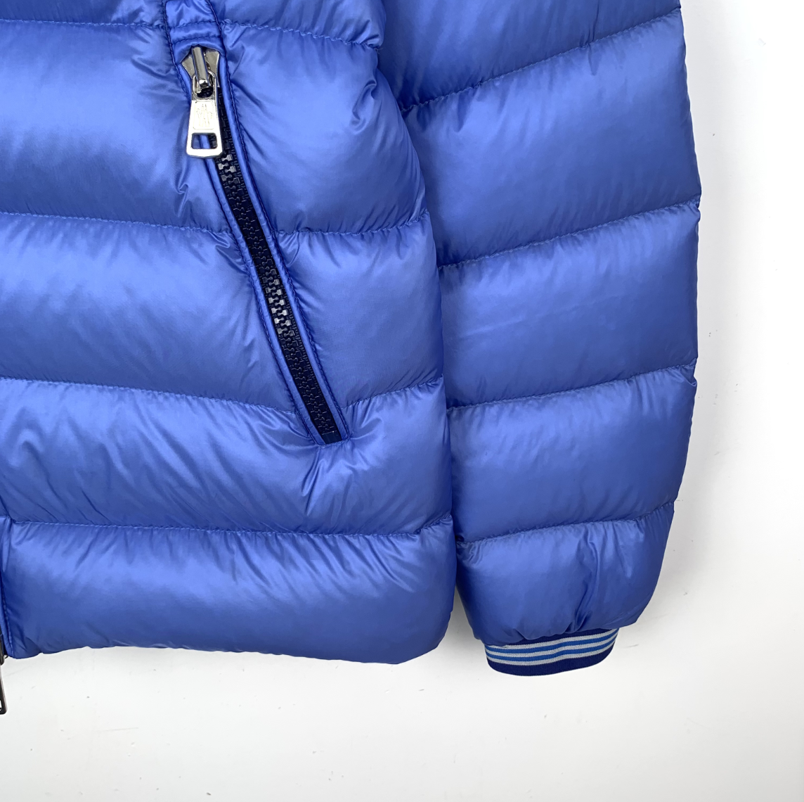 Moncler Thoule Series Blue Quilted Hooded Down Jacke