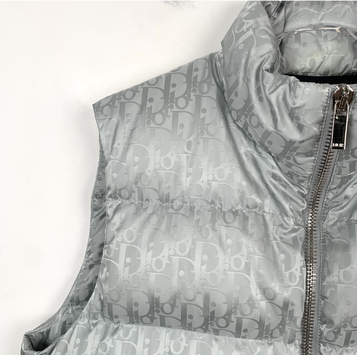 Dior Silver Monogram High-Neck Down Vest,