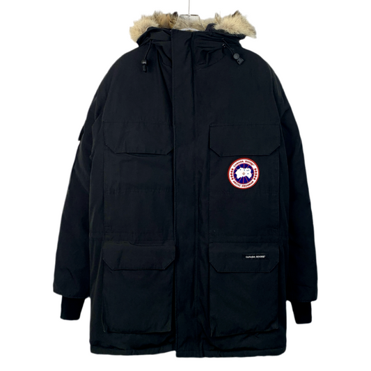 Canada Goose Expedition Series Black Logo-Patch Hooded Down Parka