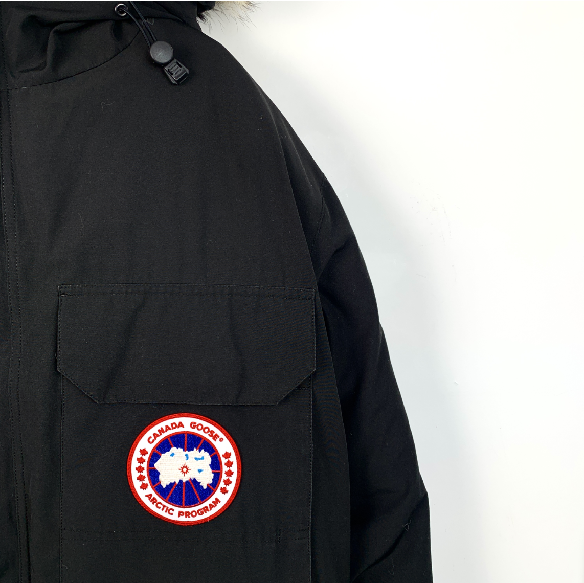 Canada Goose Expedition Series Black Logo-Patch Hooded Down Parka