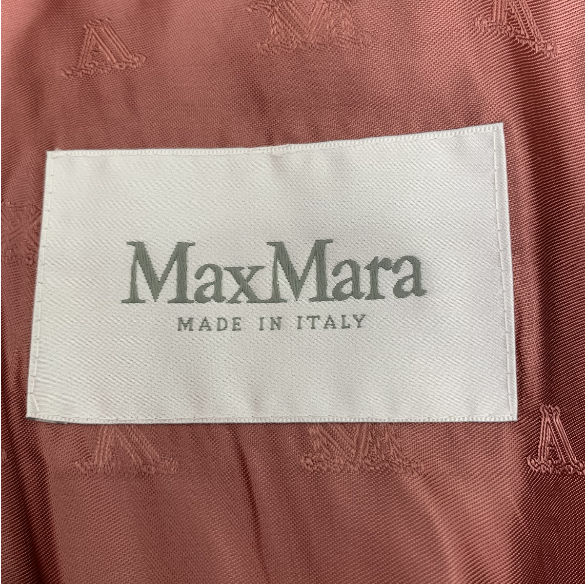 Max Mara Pink Teddy Alpaca Double-Breasted Sleeveless Coat