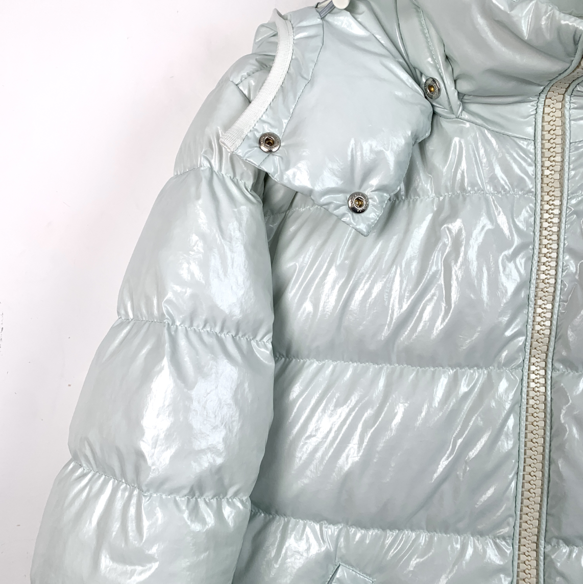 Moncler Andro Series 2023 Light Blue Hooded Quilted Down Jacket