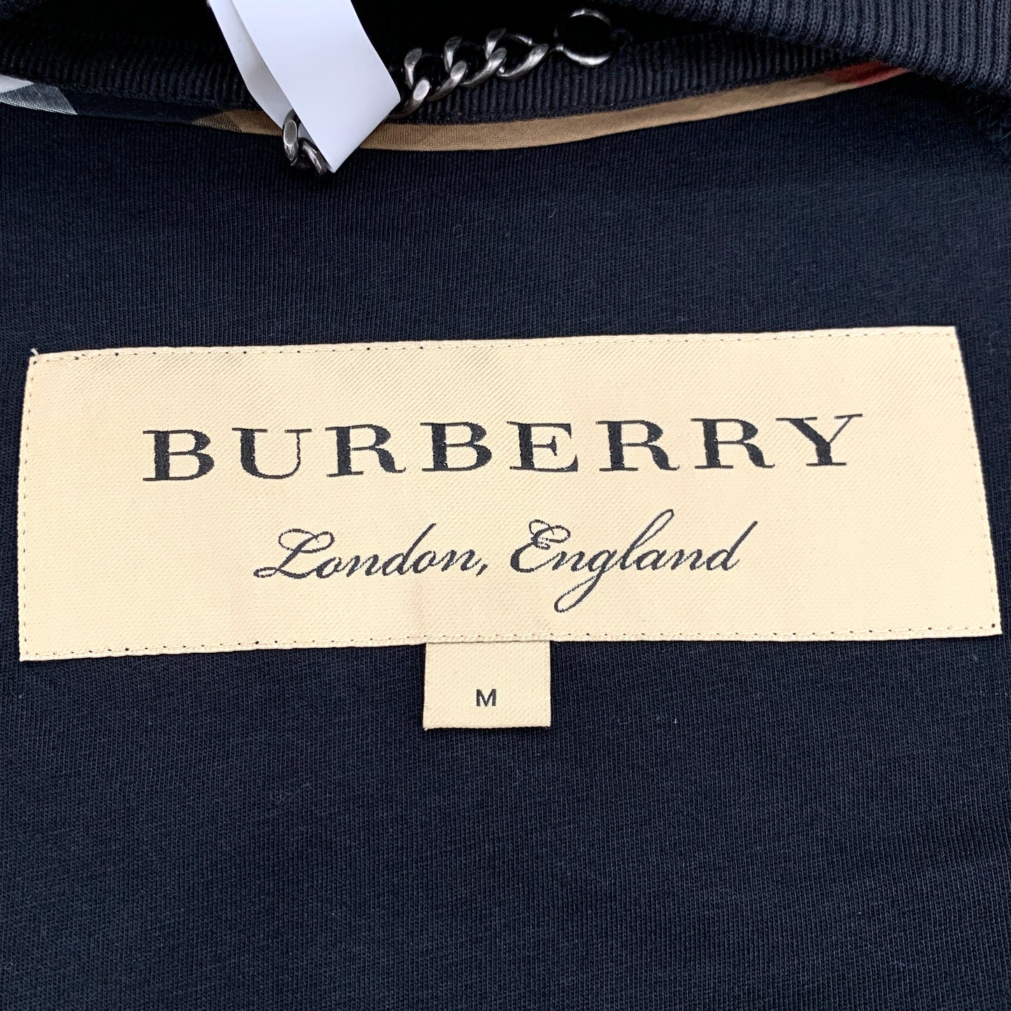 Burberry black logo lettering embroidered cotton cape coat