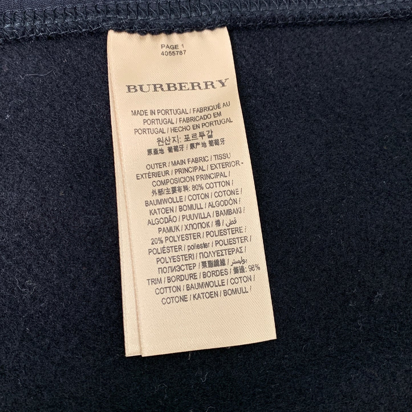 Burberry black logo lettering embroidered cotton cape coat