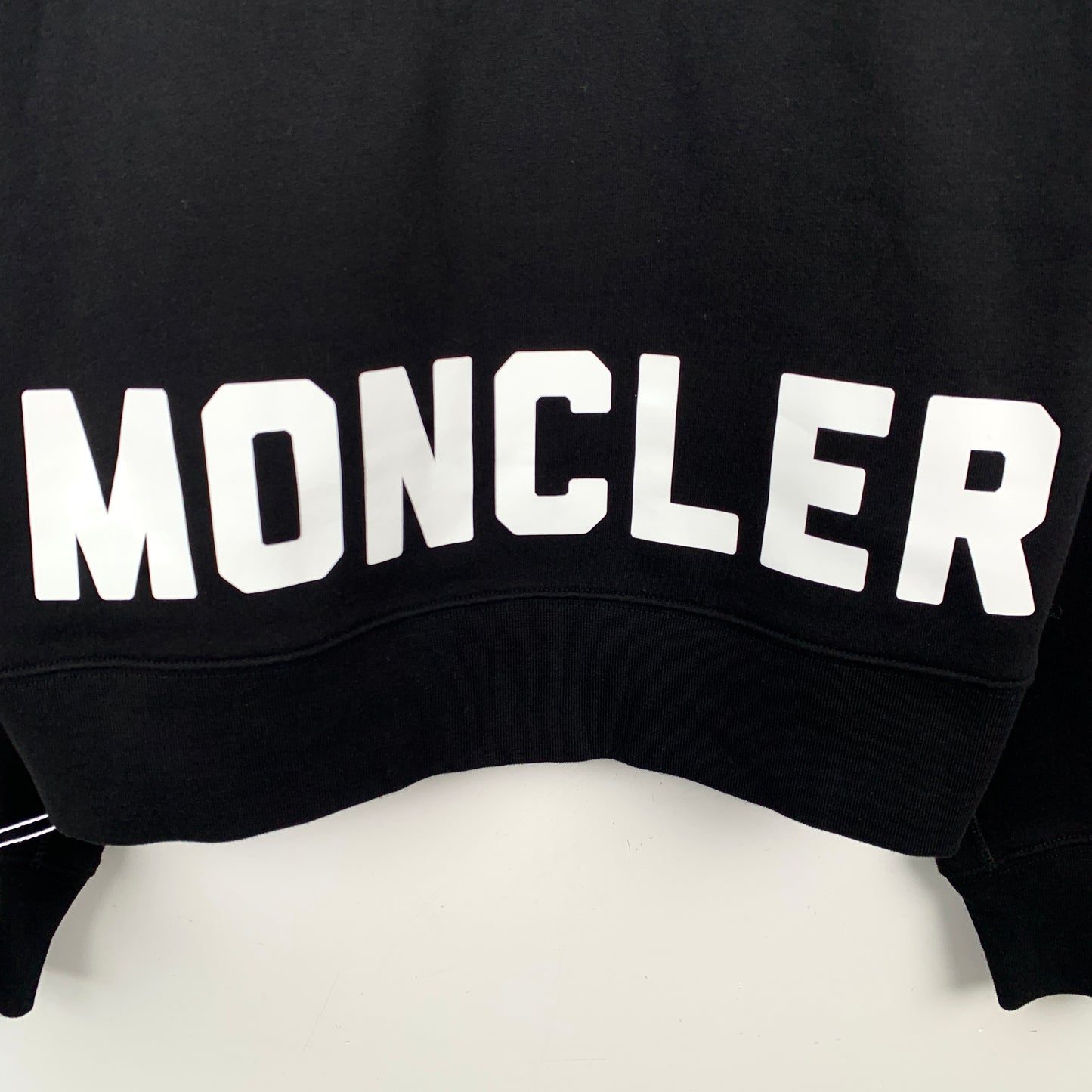 Moncler Black Logo Patch Print Hooded Long Sleeve Sweatshir