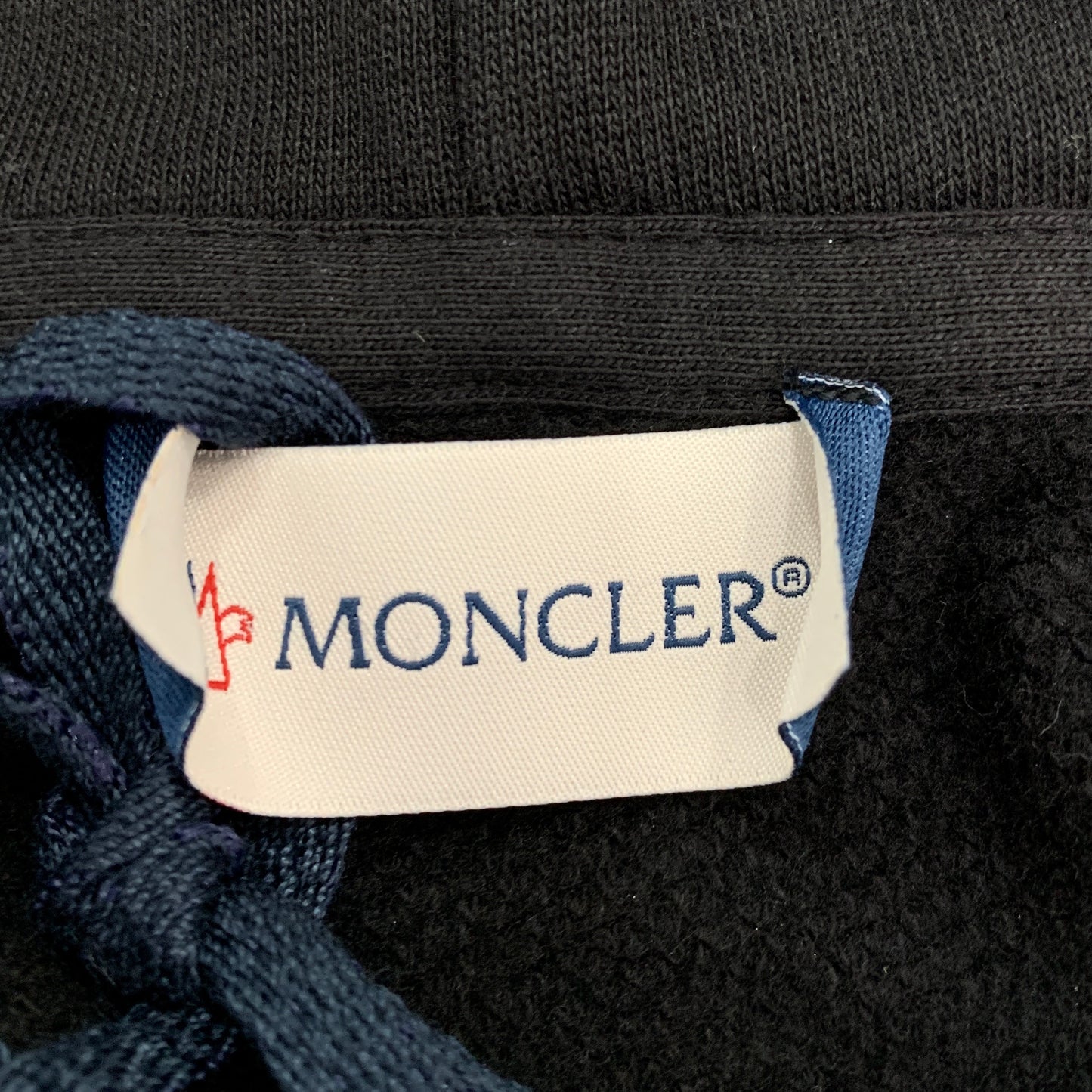 Moncler Black Logo Patch Print Hooded Long Sleeve Sweatshir