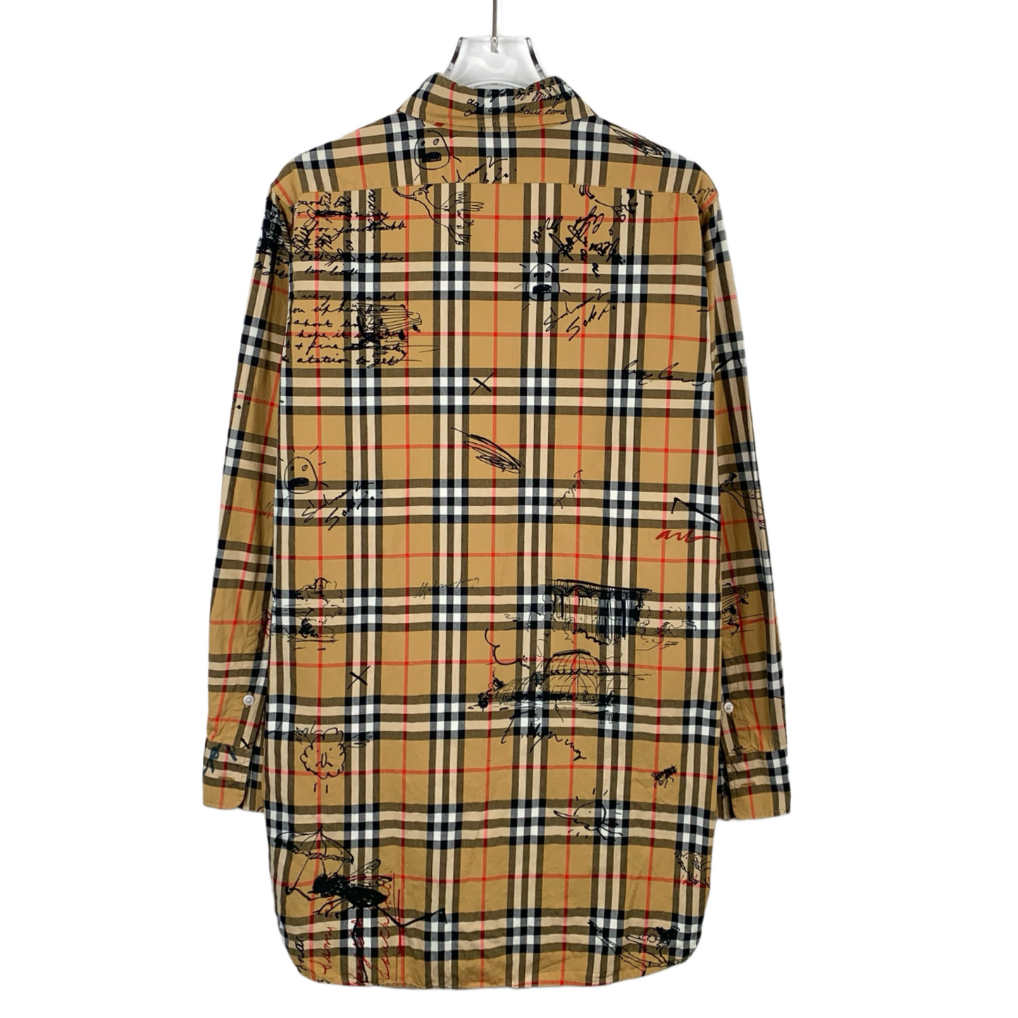 Burberry Brown Graffiti Check Cotton Long-Sleeve Shir