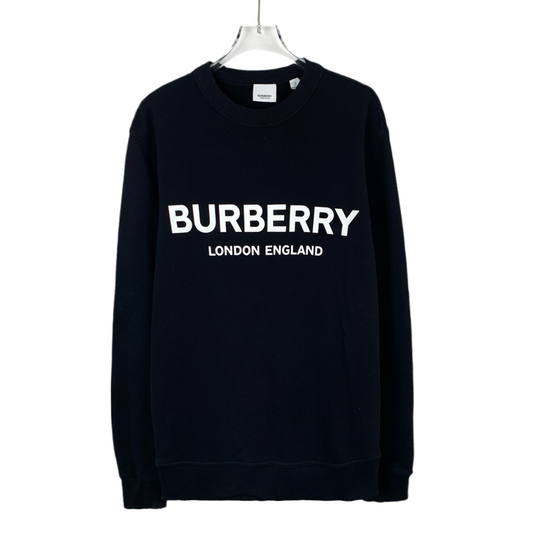 Burberry Black Logo Letter Print Crew Neck Long Sleeve Sweatshirt