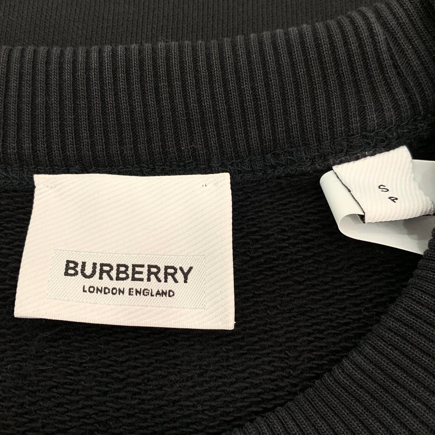 Burberry Black Logo Letter Print Crew Neck Long Sleeve Sweatshirt