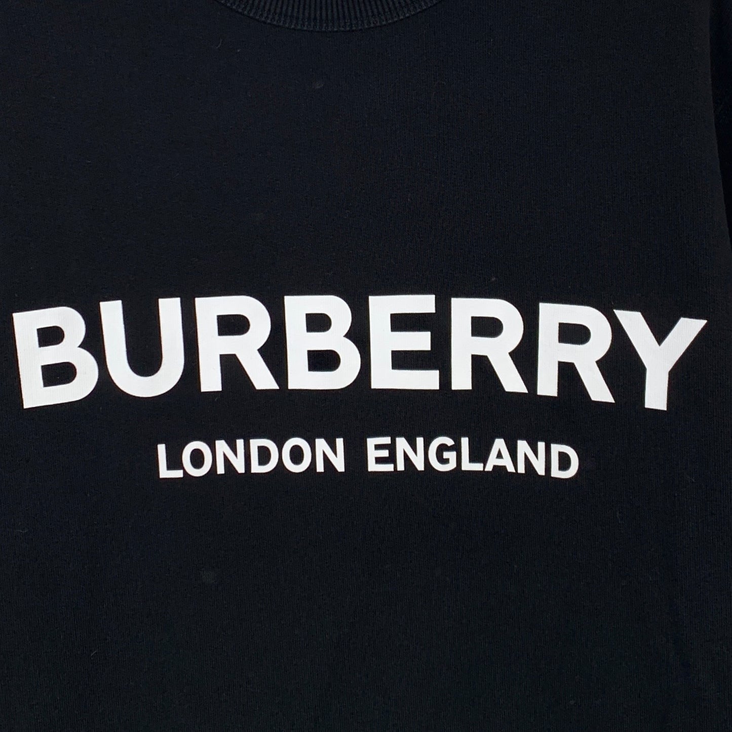 Burberry Black Logo Letter Print Crew Neck Long Sleeve Sweatshirt