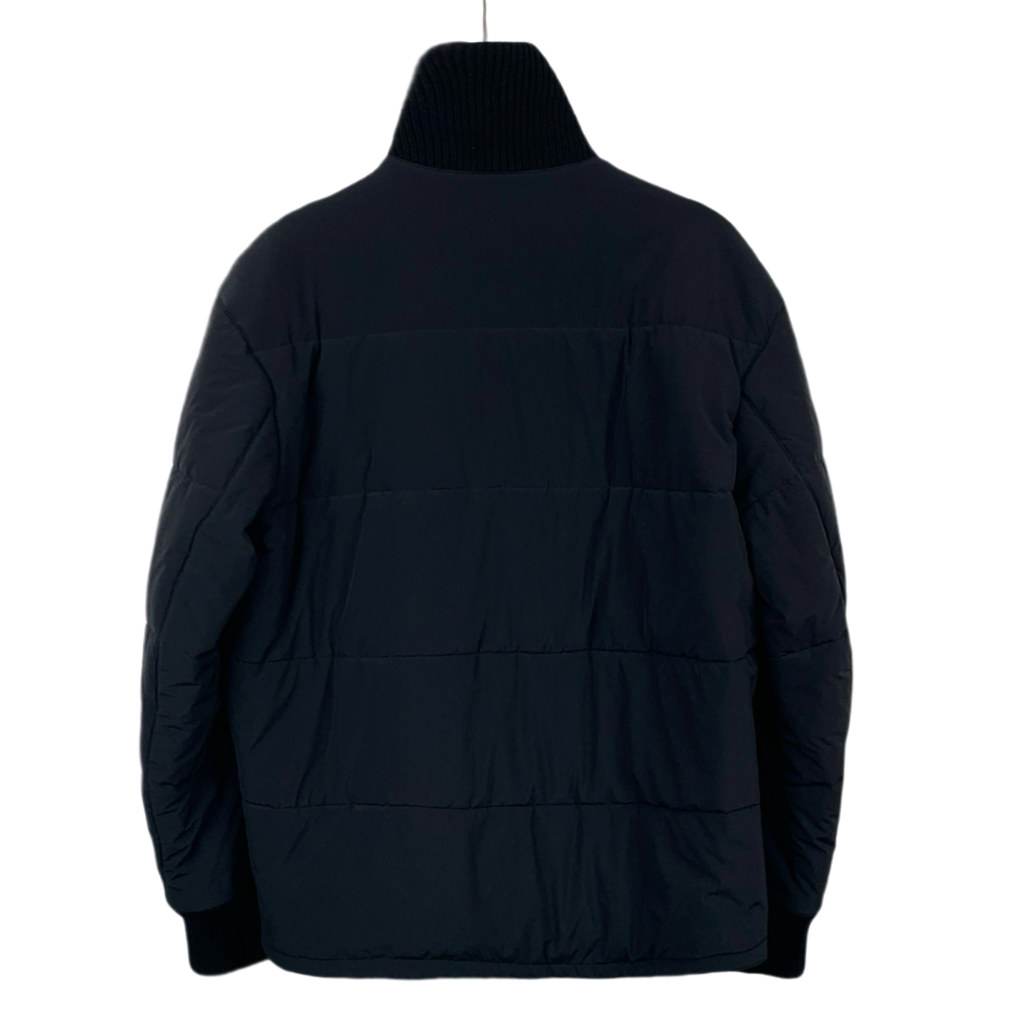 Hermes Black Leather Panel Zip-Up Jacket