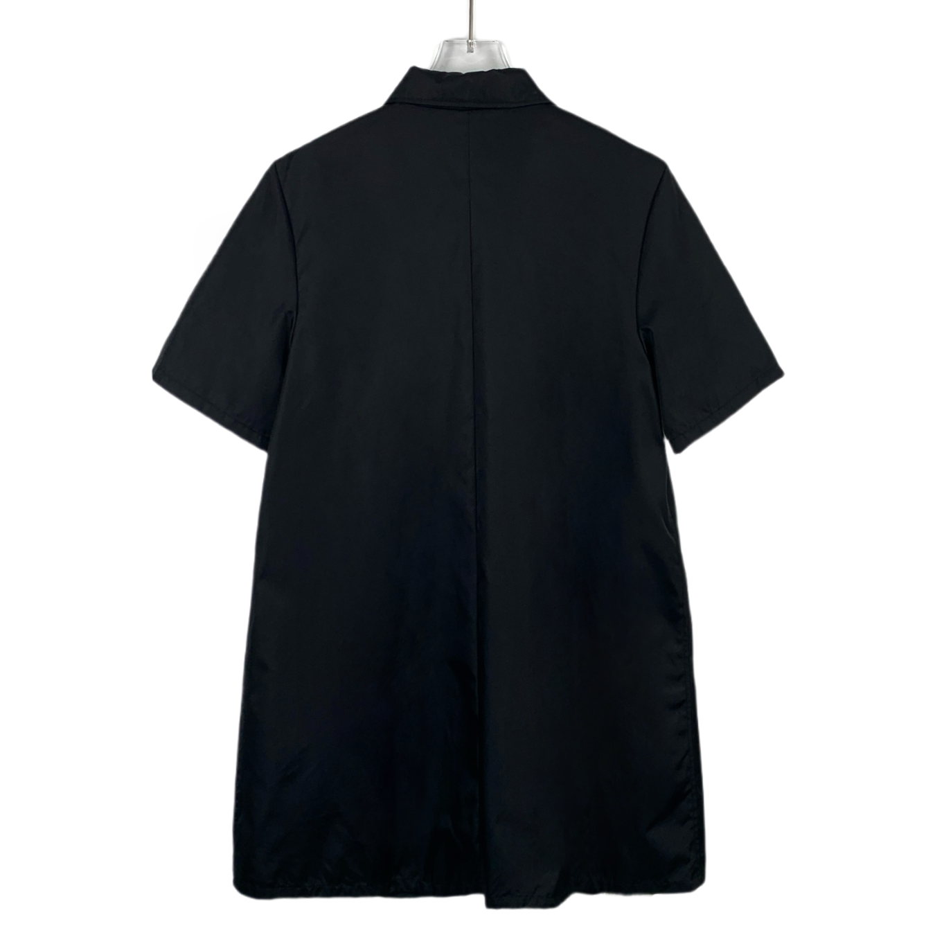 Prada Black Logo Triangle Short Sleeve Shirt Dress