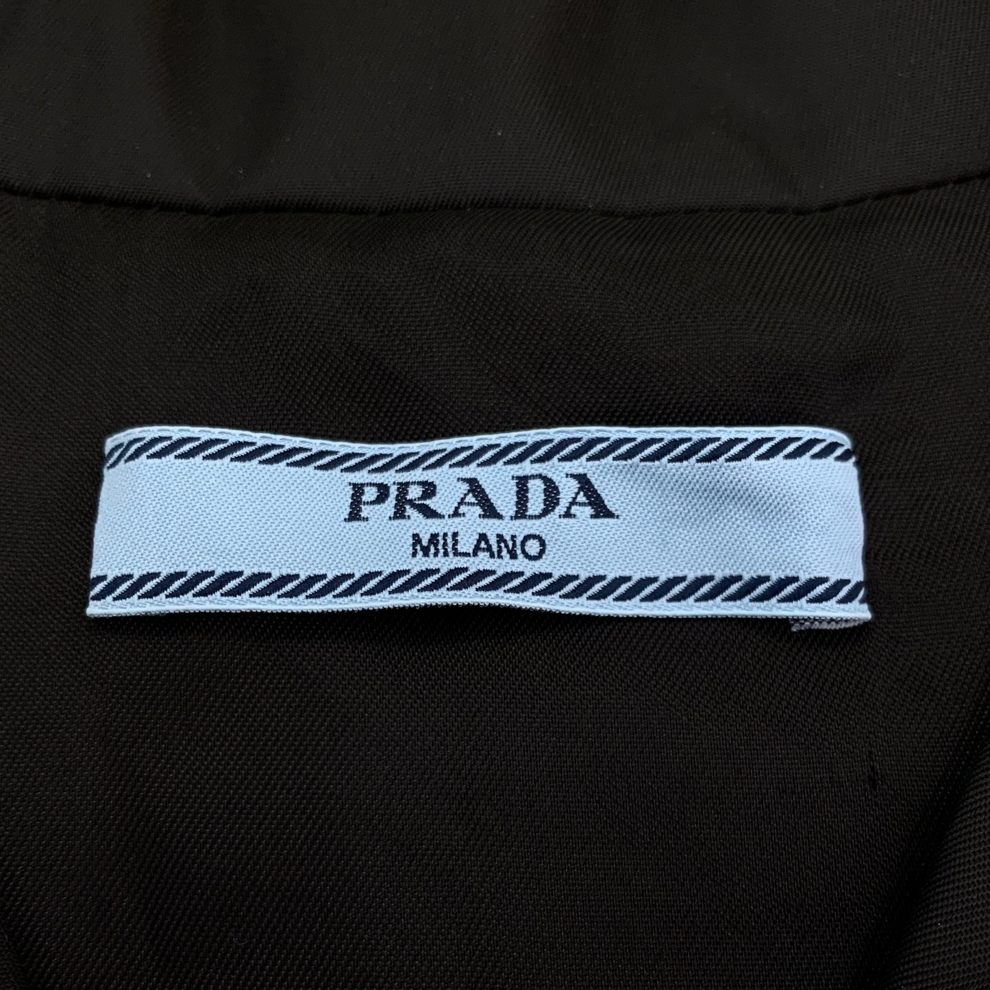 Prada Black Logo Triangle Short Sleeve Shirt Dress