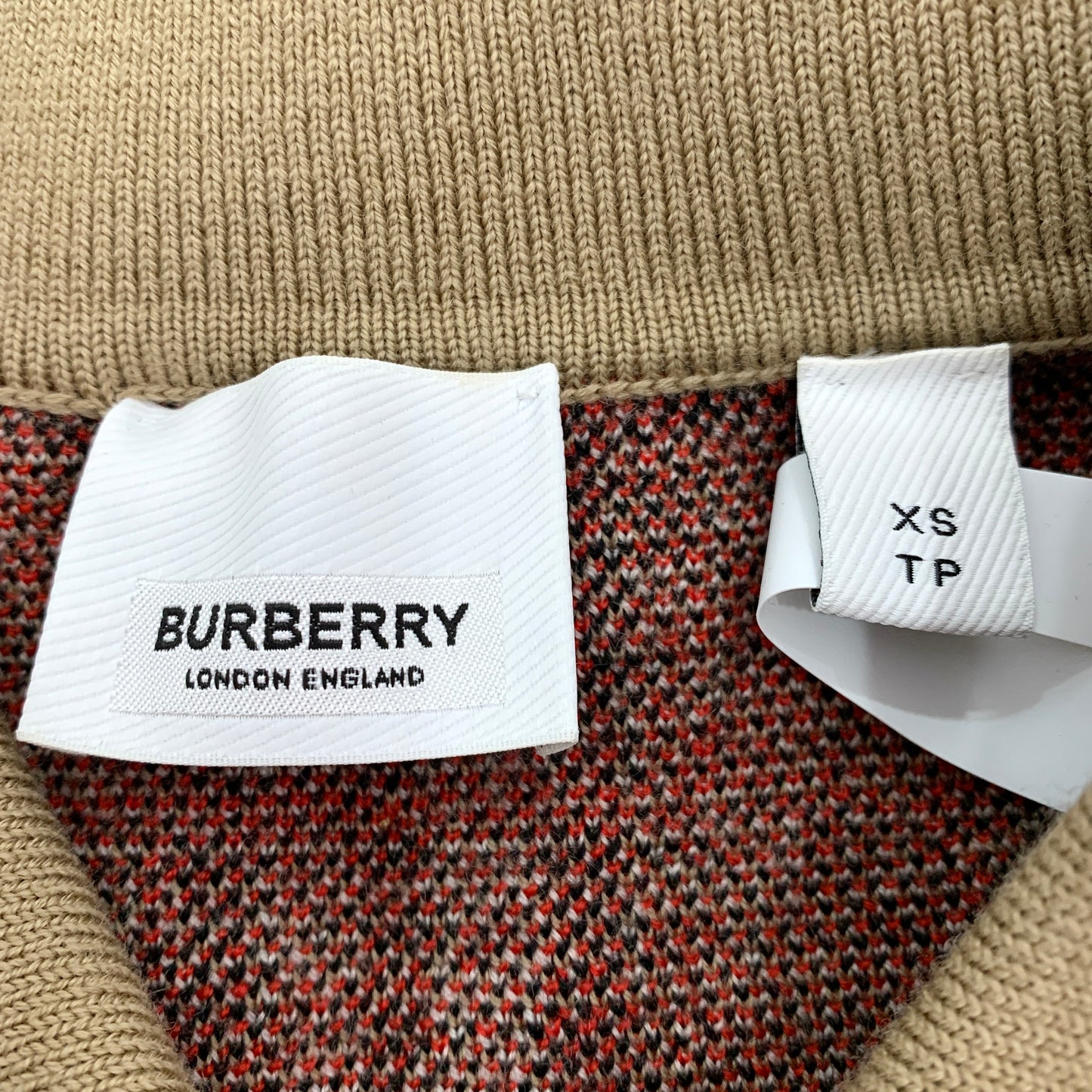 Burberry Brown Check Wool Knit Short Sleeve