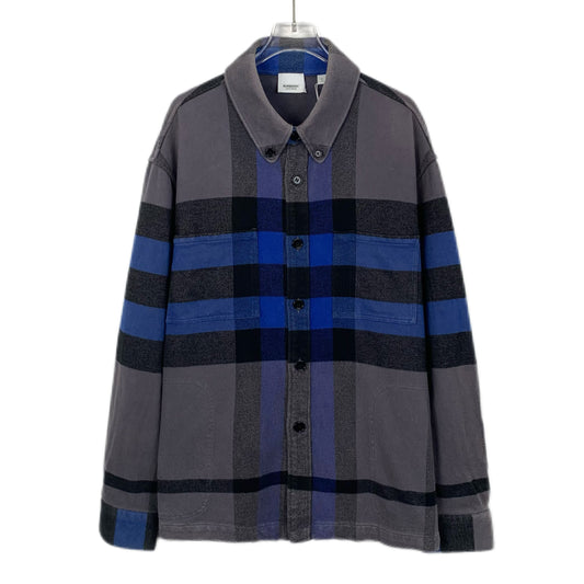 Burberry Colorblock Striped Cotton Button-Up Shirt