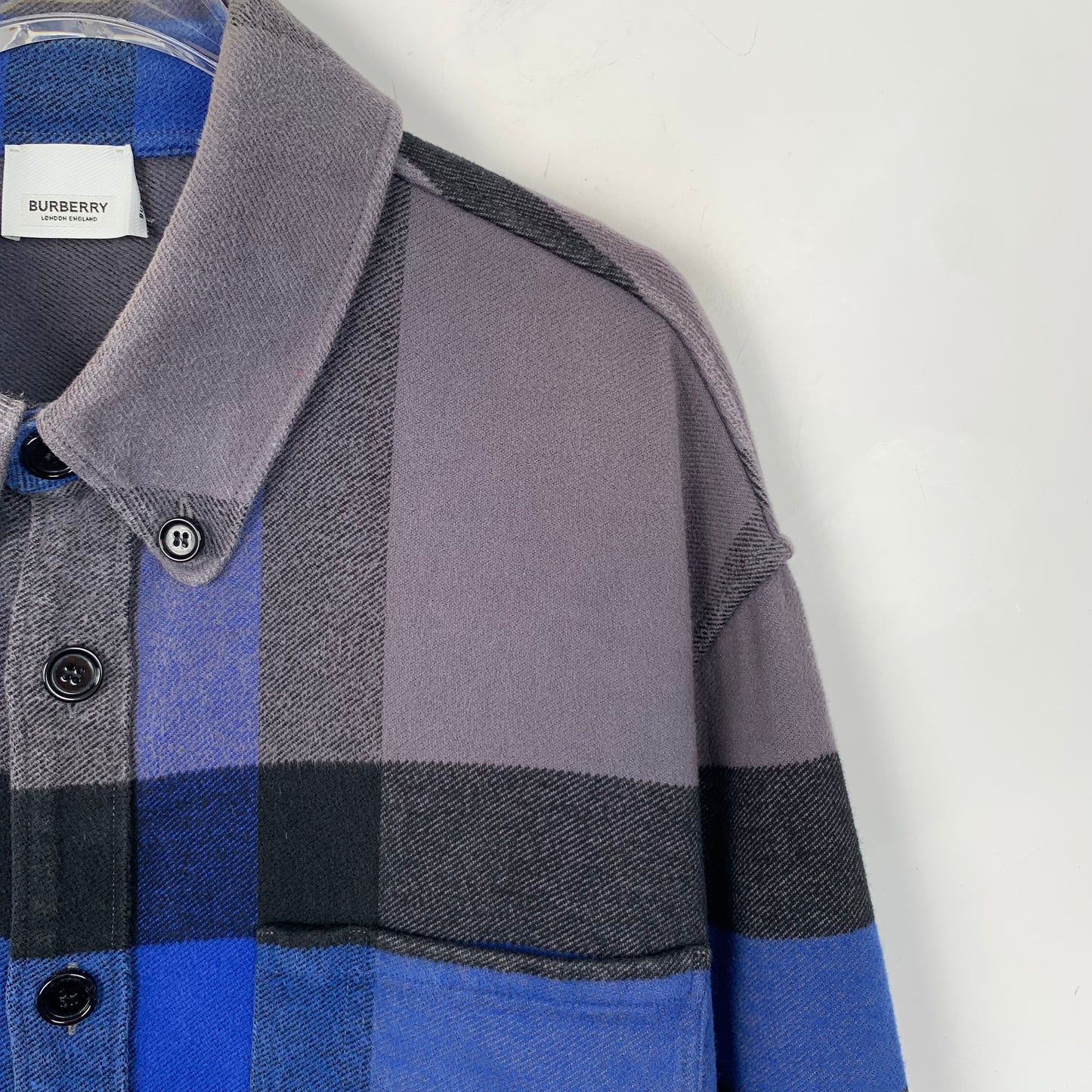 Burberry Colorblock Striped Cotton Button-Up Shirt