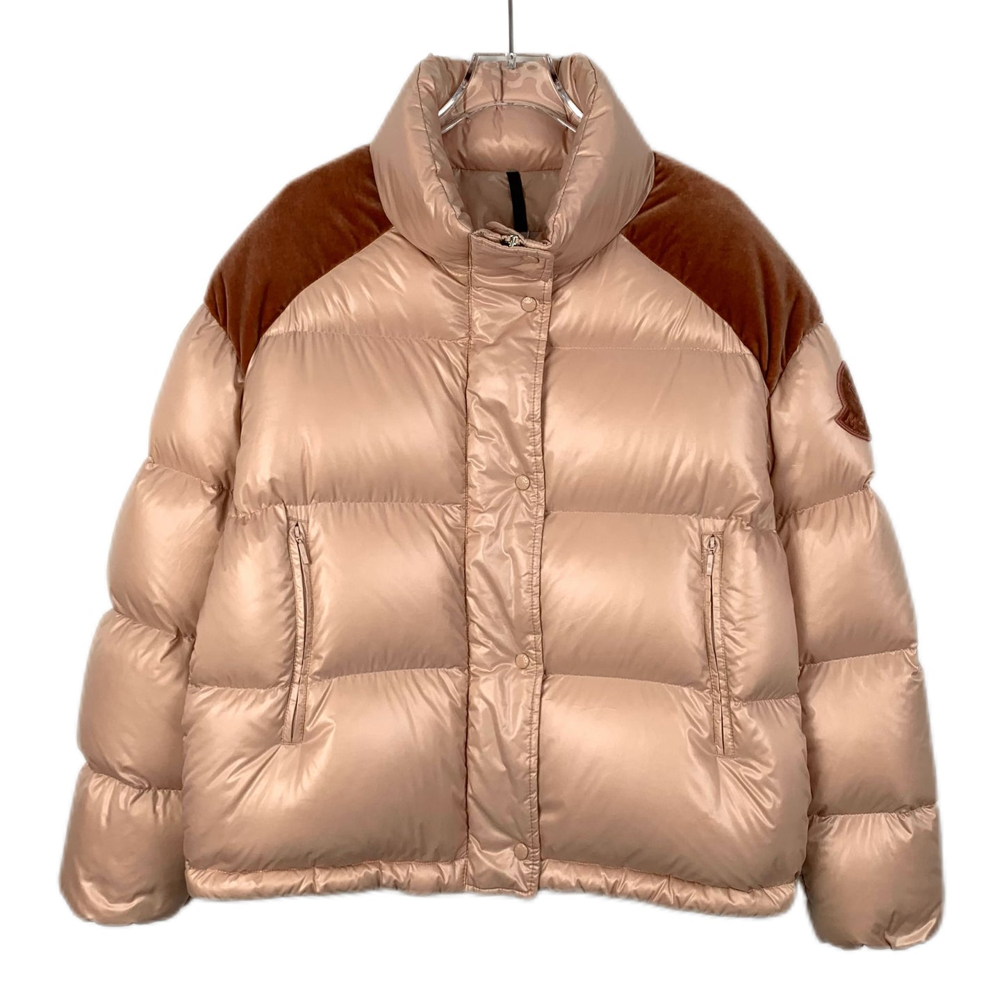 Moncler Chouette Pink High-Neck Down Jacket,