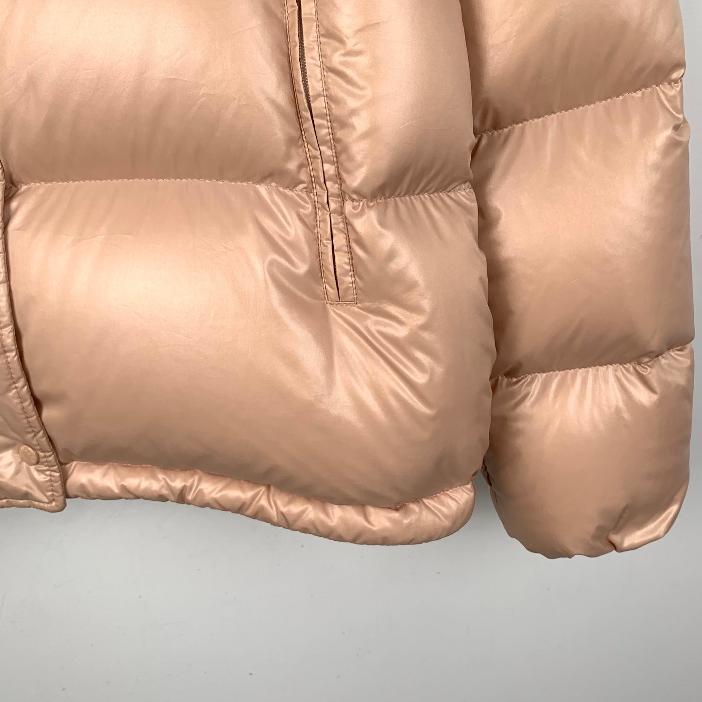 Moncler Chouette Pink High-Neck Down Jacket,