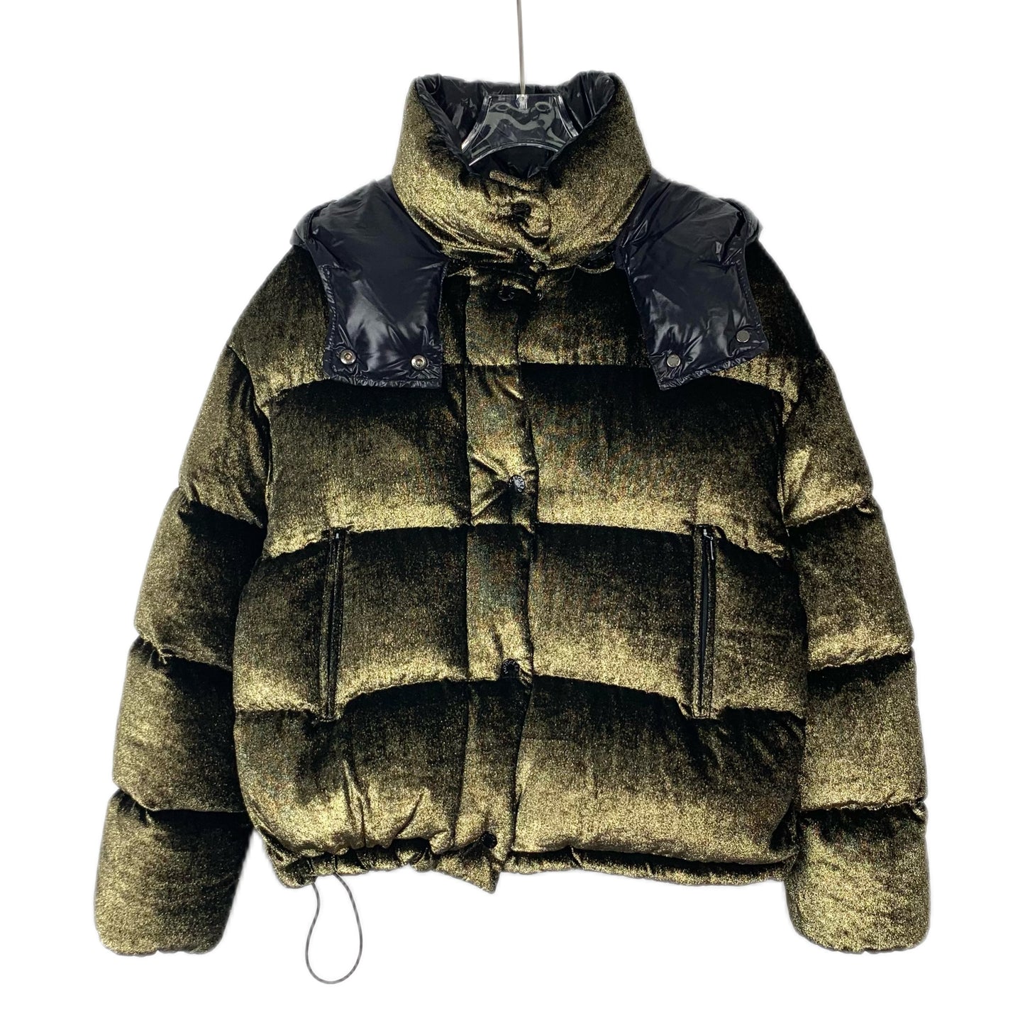 Moncler Caille Green Velvet Down Jacket