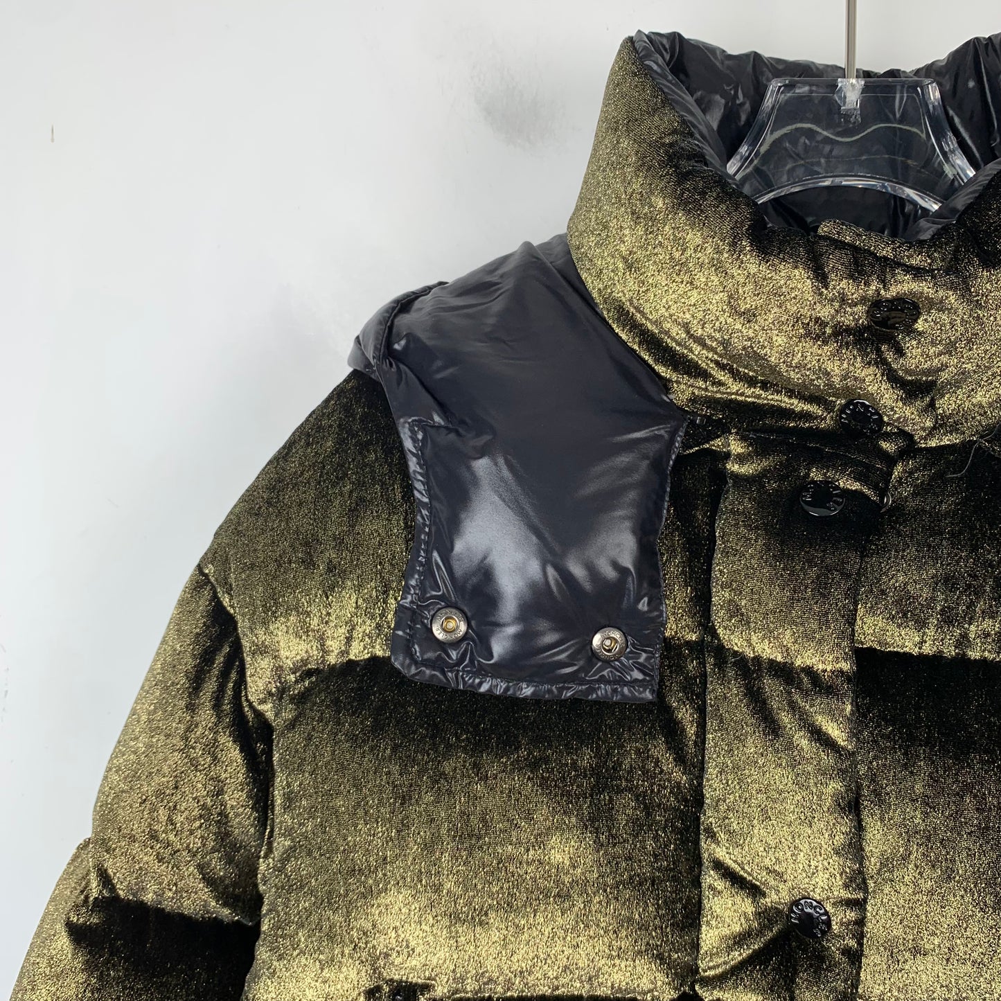 Moncler Caille Green Velvet Down Jacket