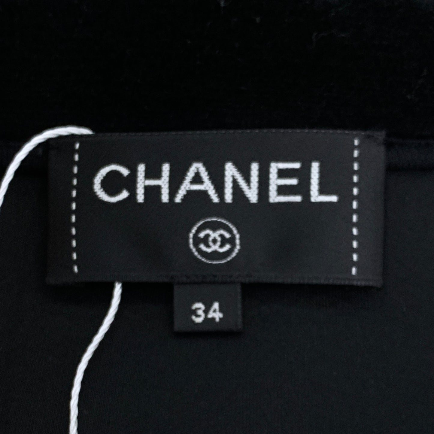 Chanel Black Cotton Zip-Up Jacket with Metal Logo Buttons