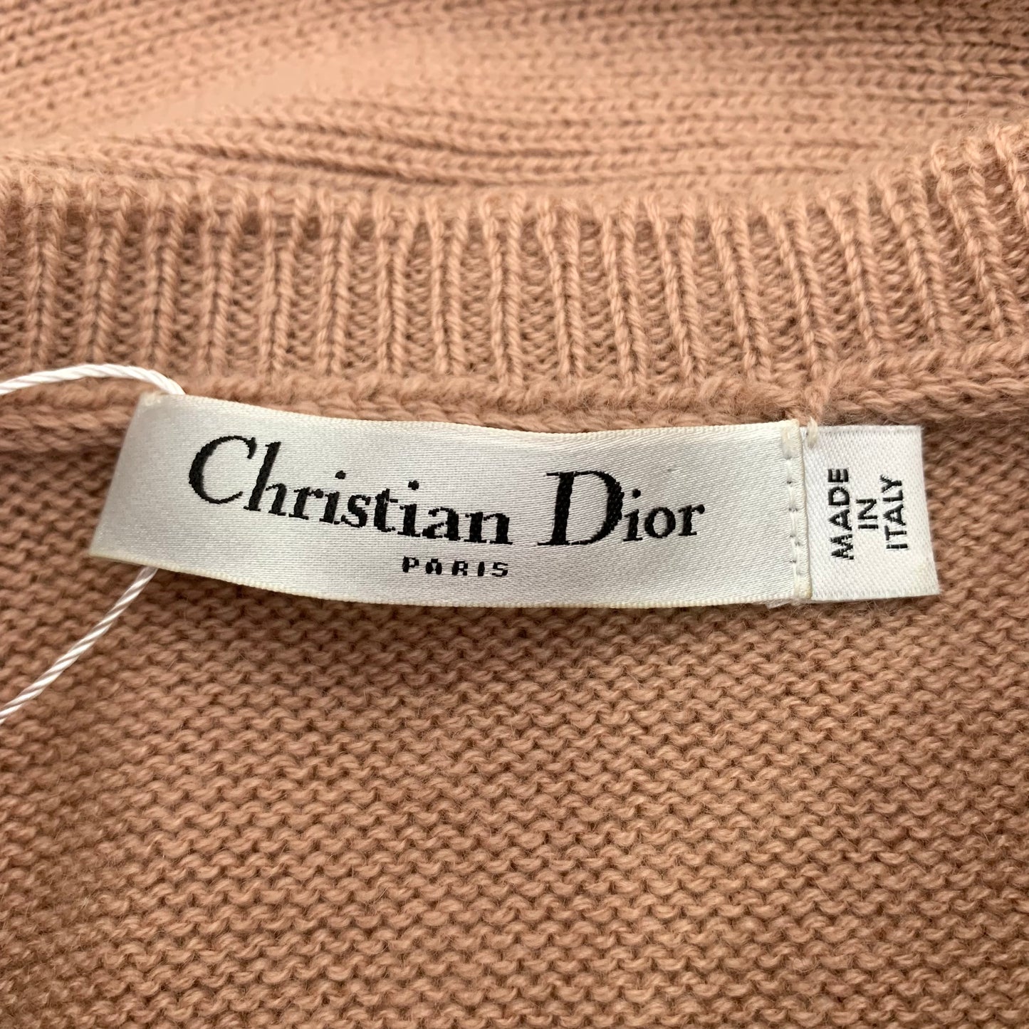 Christian Dior Brown Embroidered Bee Cashmere Knit Shawl Vest