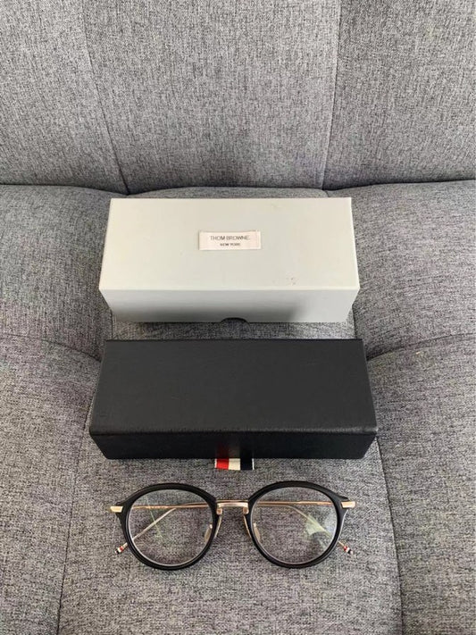 Thom Browne Black-Gold Eyeglass Fram