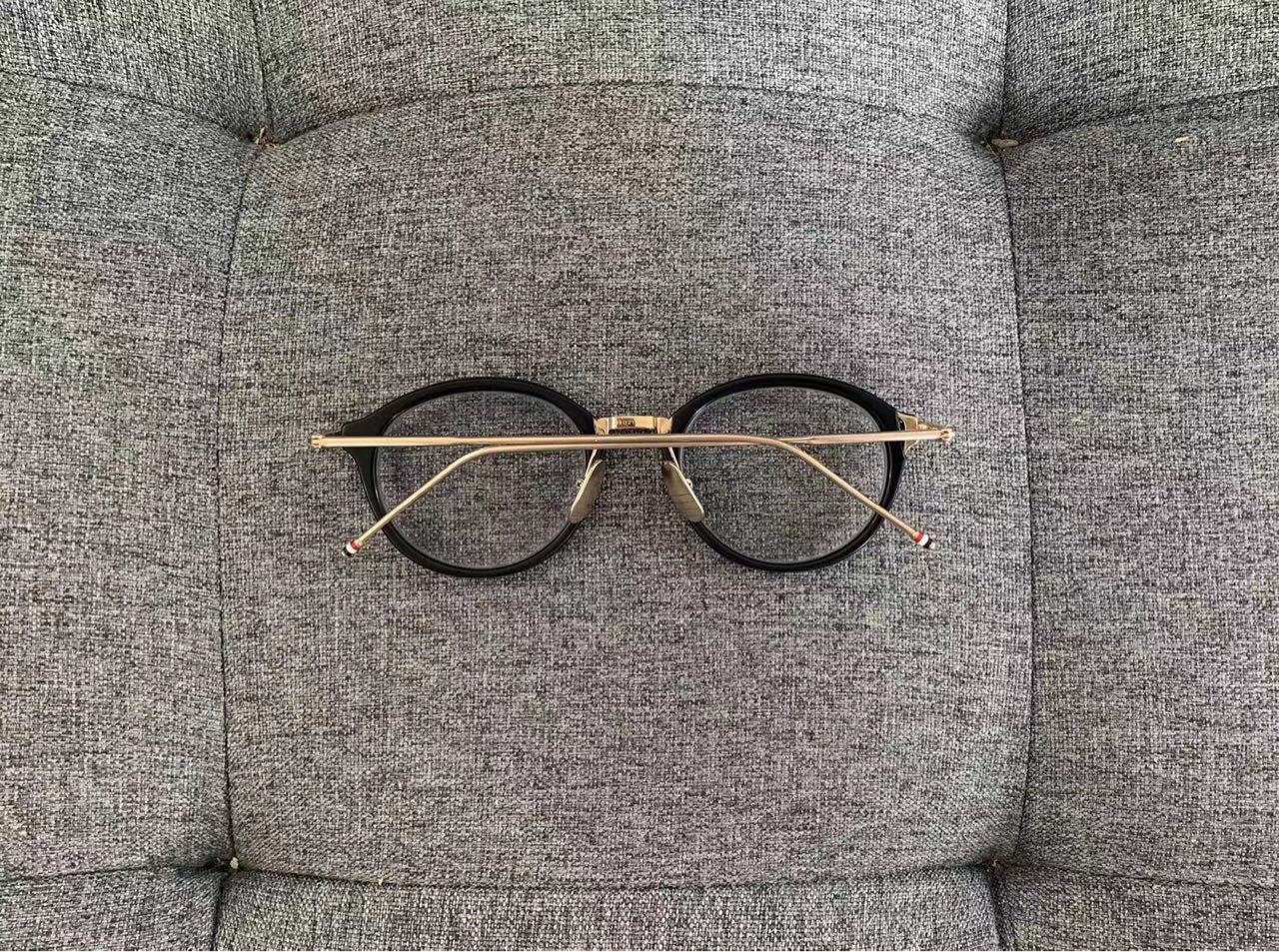 Thom Browne Black-Gold Eyeglass Fram