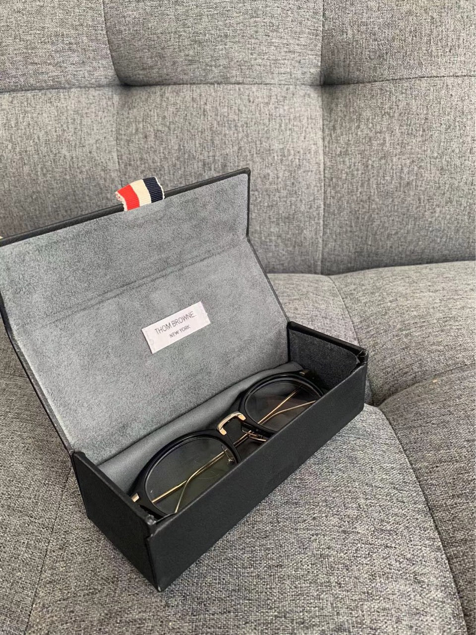 Thom Browne Black-Gold Eyeglass Fram