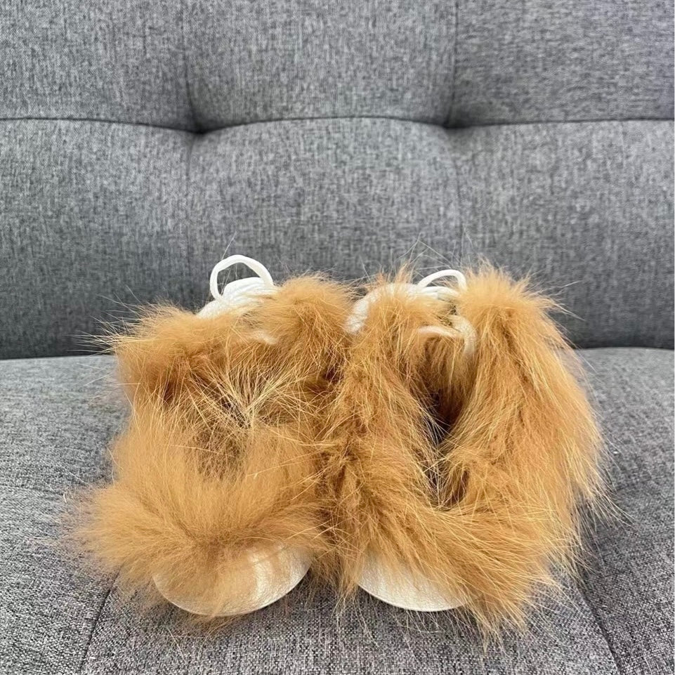 Louis Vuitton FRONTROW series furry casual sneakers