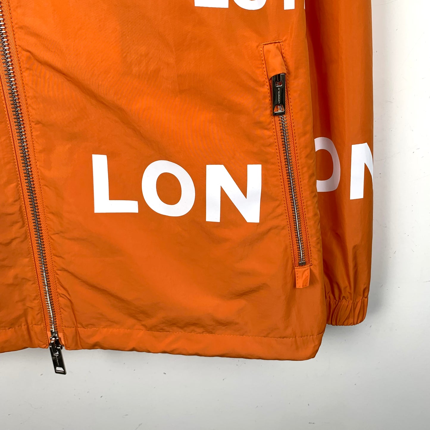 Burberry orange hooded jacket with letter print