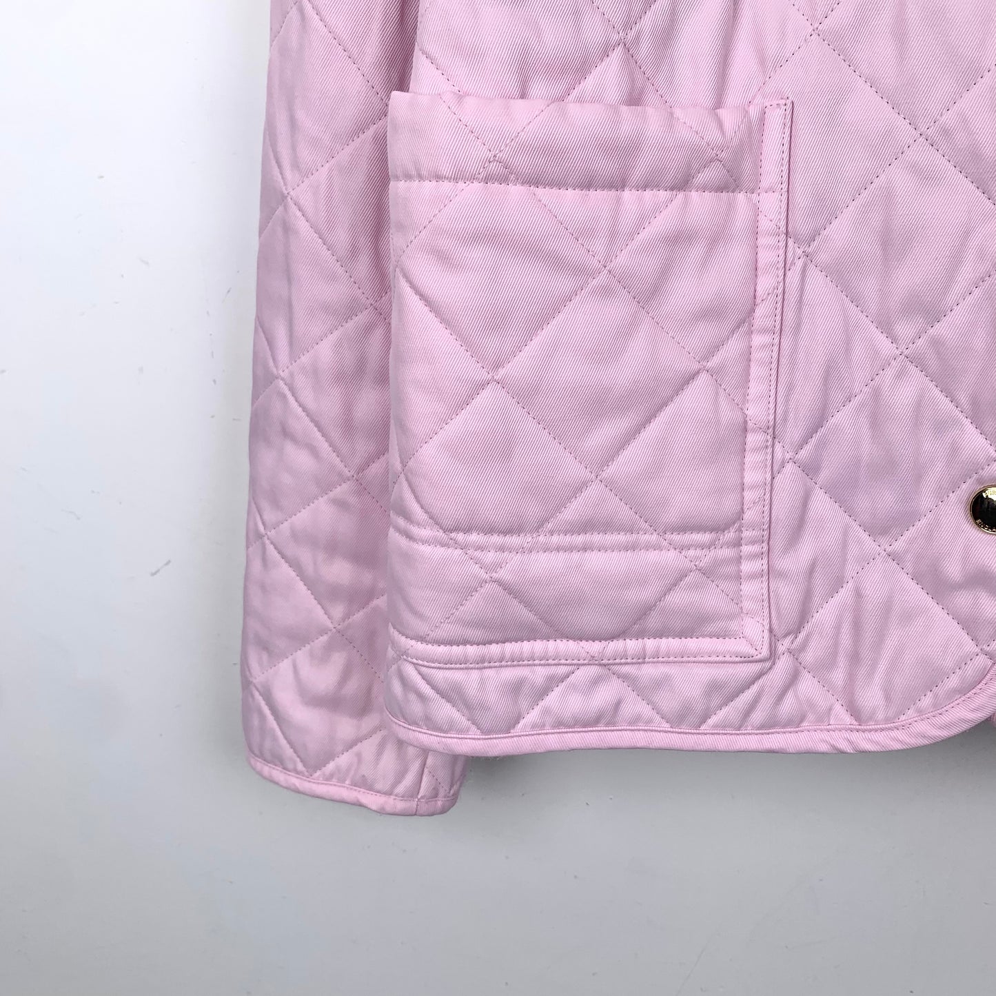 Burberry pink diamond-quilted cotton jacket with turn-down collar