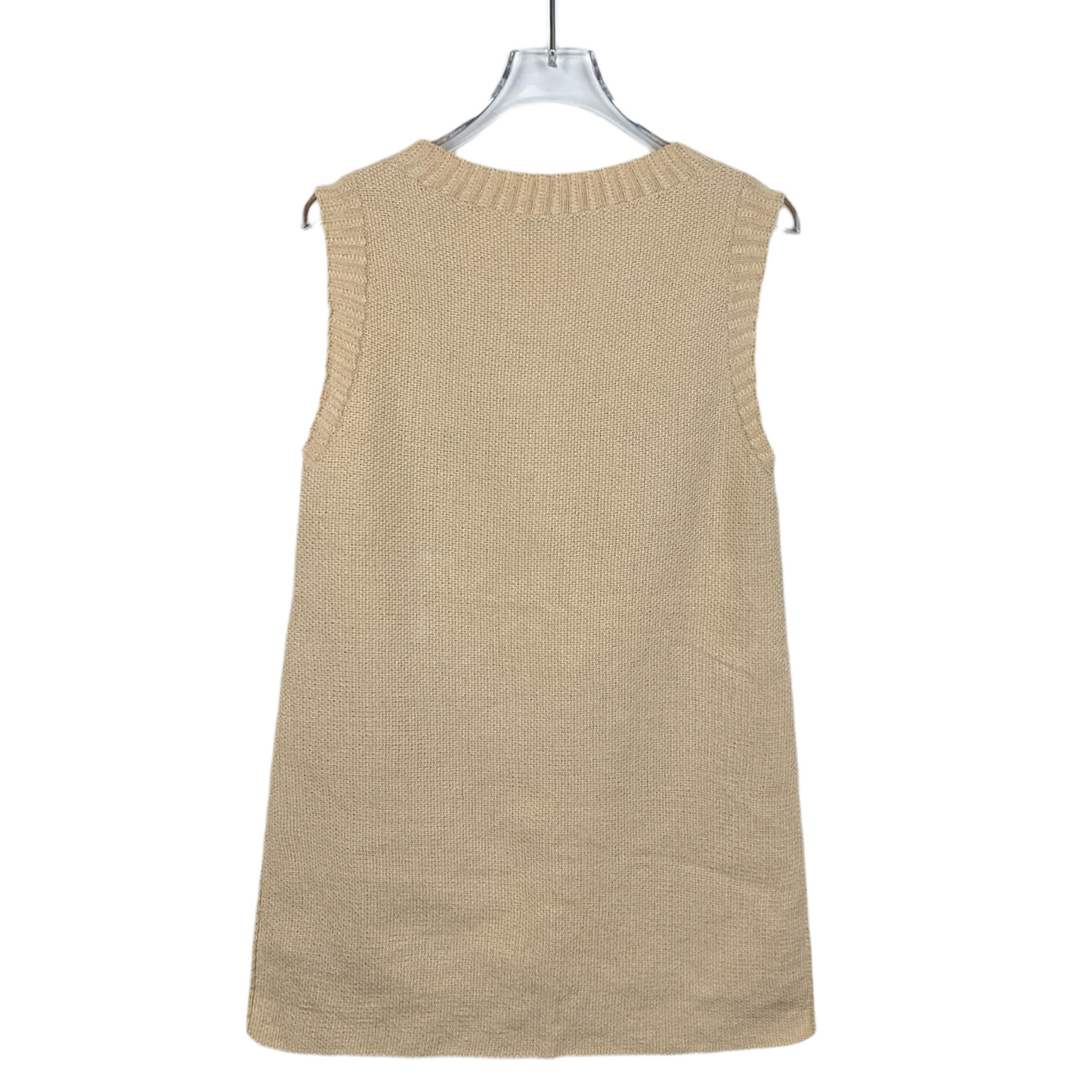 Chanel beige cotton knit sleeveless vest