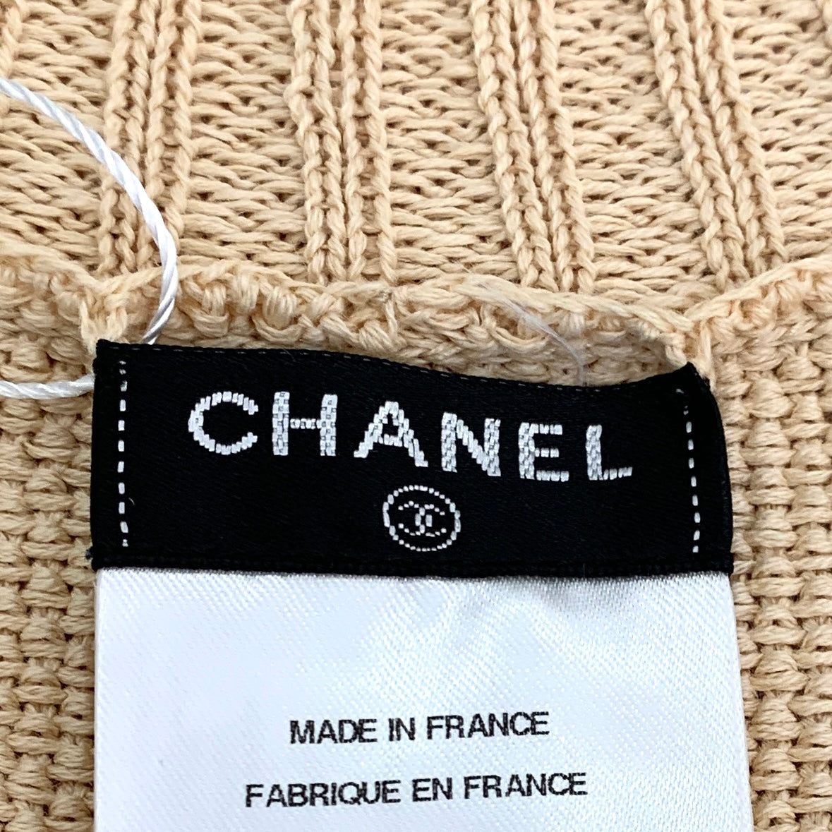 Chanel beige cotton knit sleeveless vest