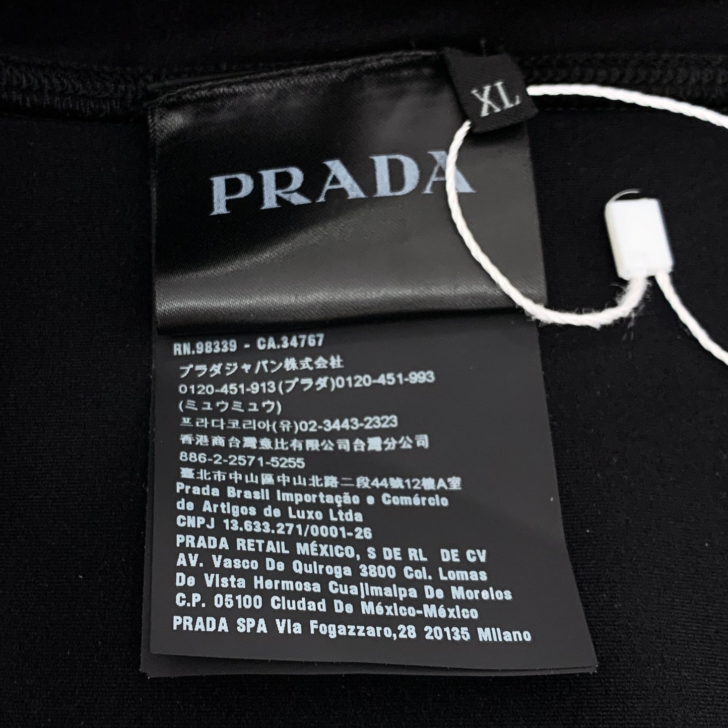 Prada black hooded half-zip long-sleeve sweatshirt