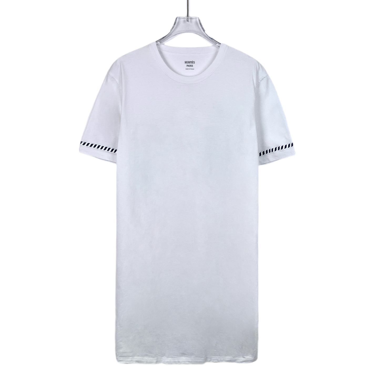 Hermes 2023 white cotton knit short-sleeve dress