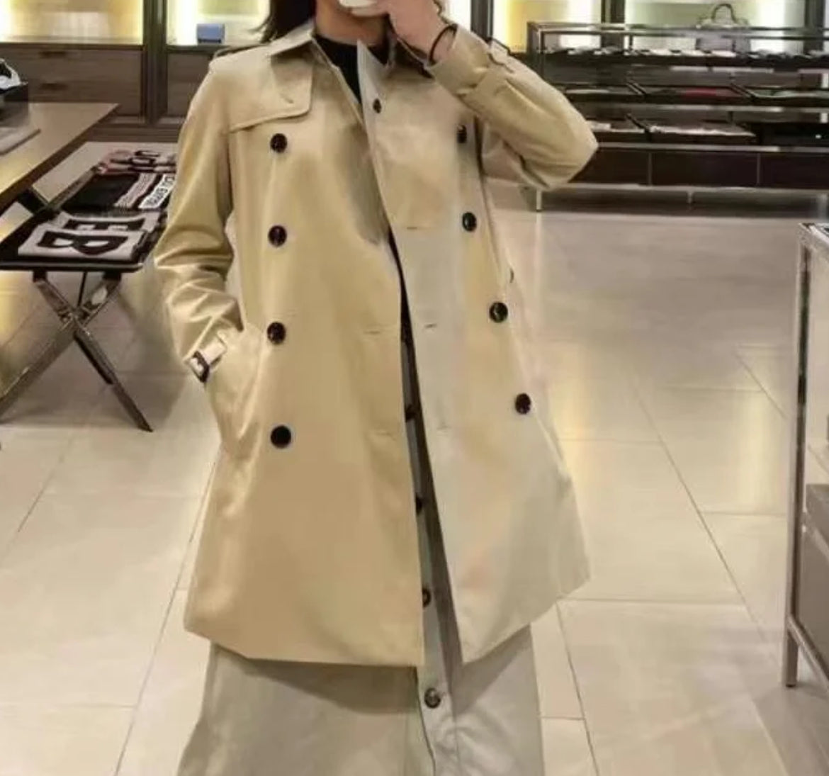 Burberry Brown Belted Cotton Trench Coat